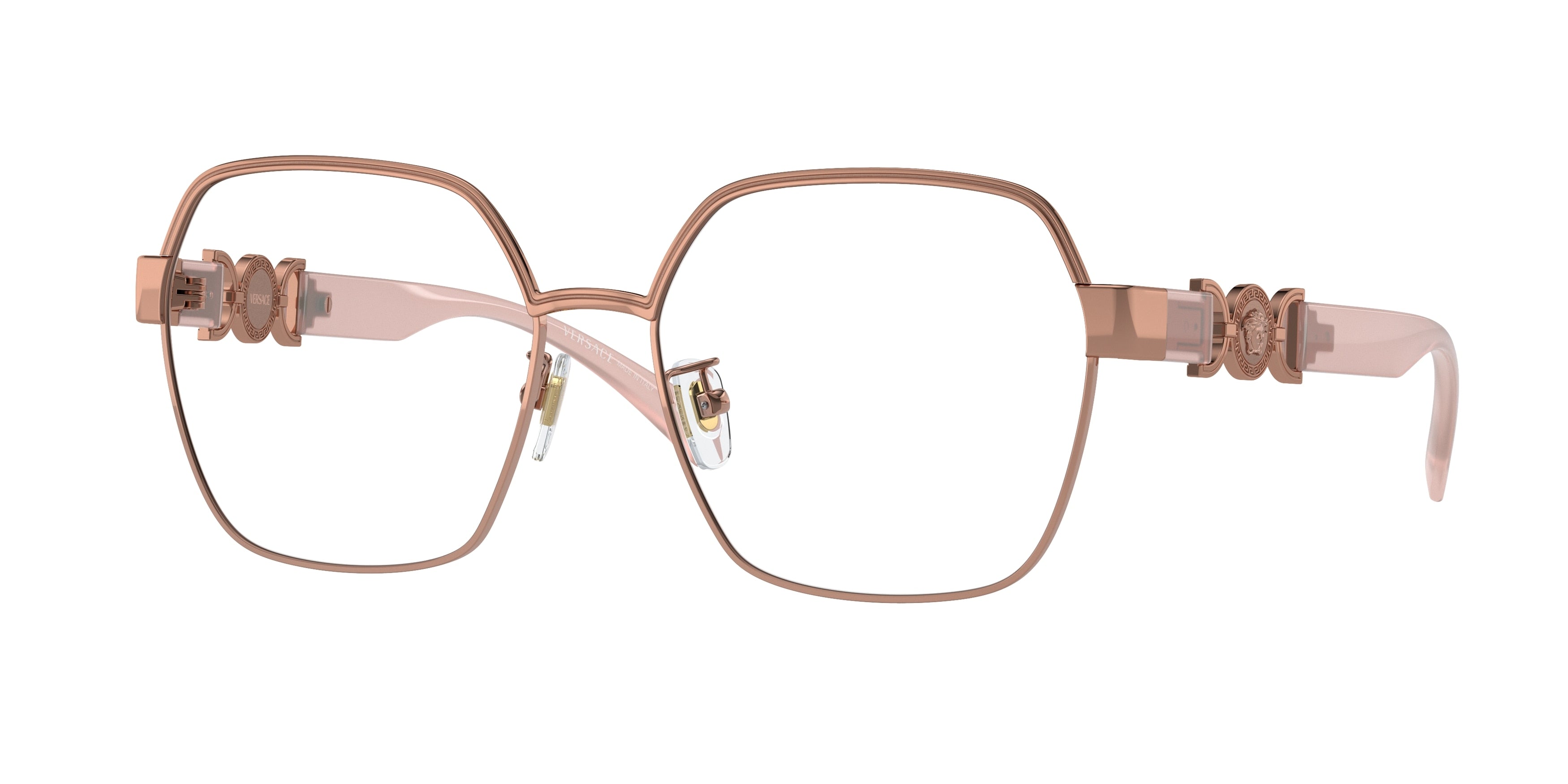 Versace VE1291D Square Eyeglasses  1412-Rose Gold 56-140-16 - Color Map Gold
