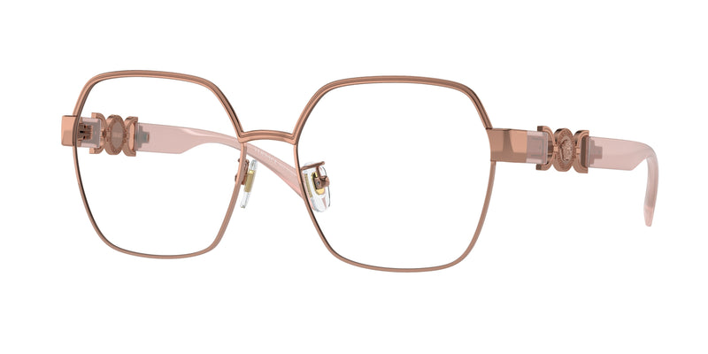 Versace VE1291D Square Eyeglasses  1412-Rose Gold 56-140-16 - Color Map Gold