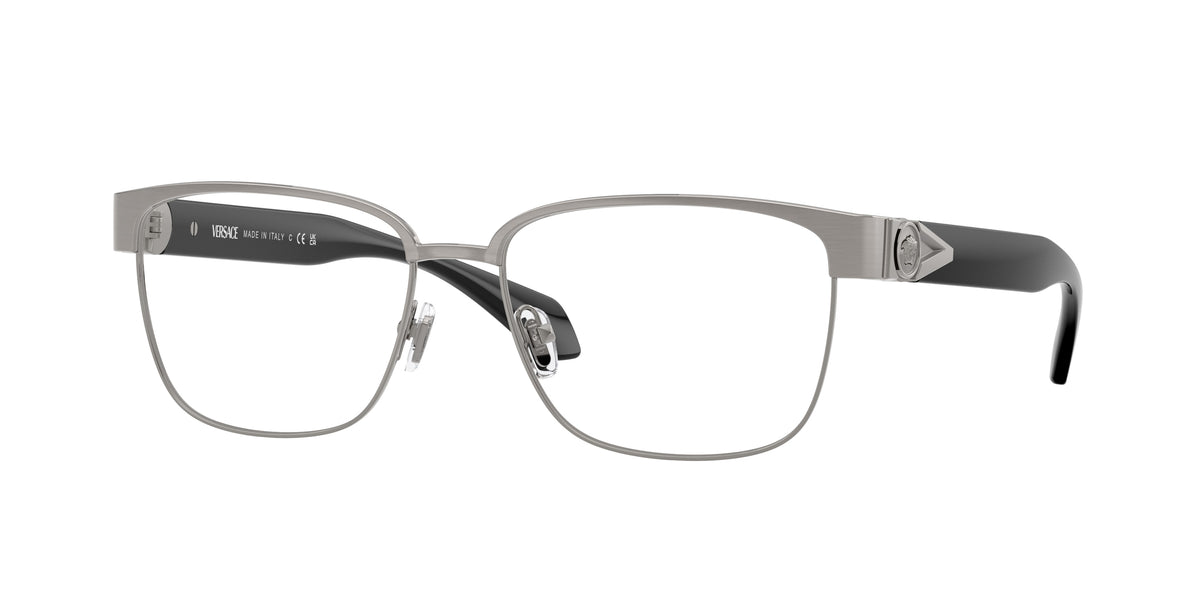 Versace VE1306 Square Eyeglasses  1262-Brushed Gunmetal 57-140-16 - Color Map Grey