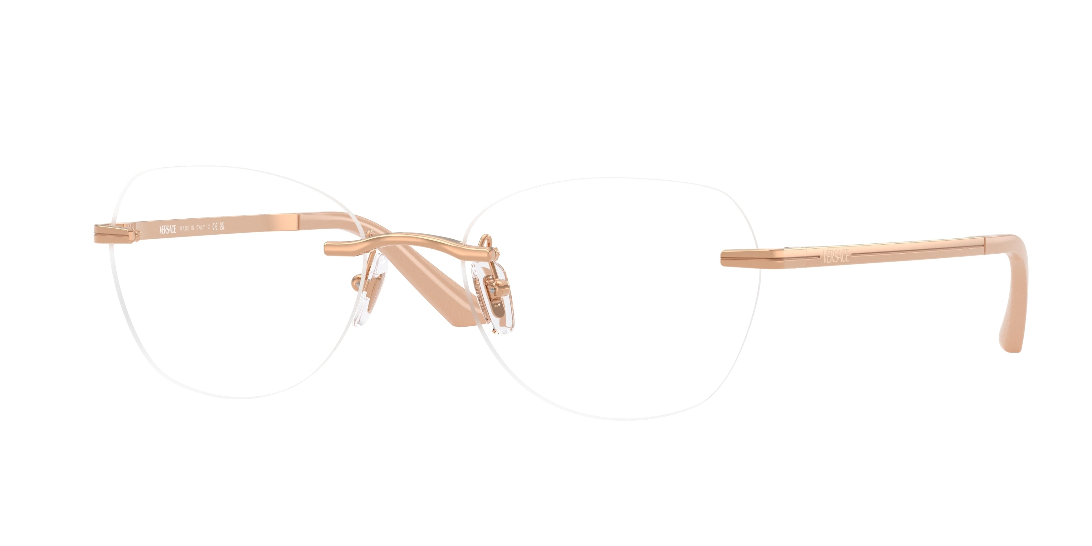 Versace VE1314D Irregular Eyeglasses  1412-Rose Gold 55-145-19 - Color Map Gold
