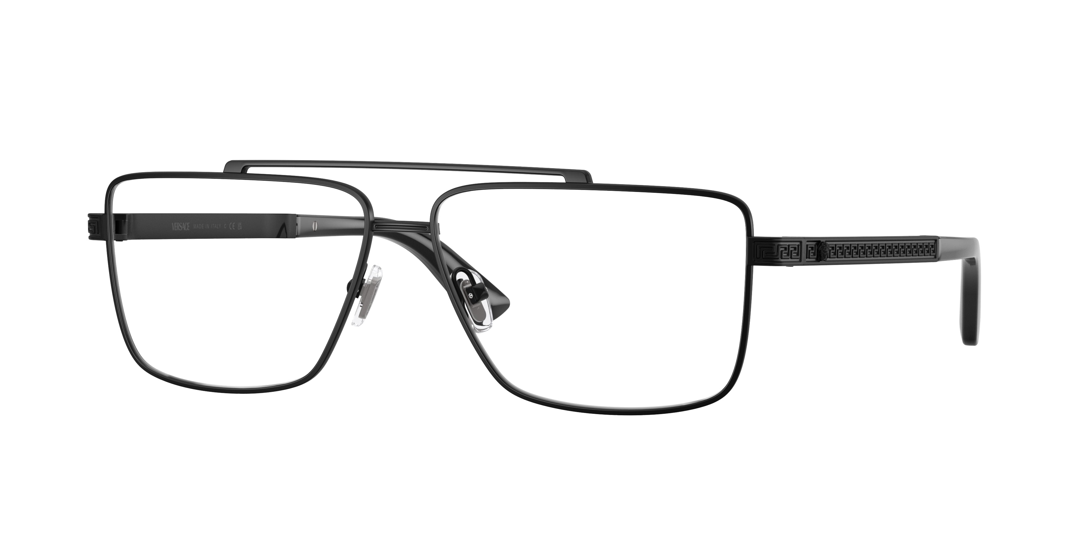 Versace VE1315 Rectangle Eyeglasses  1261-Matte Black 58-145-13 - Color Map Black