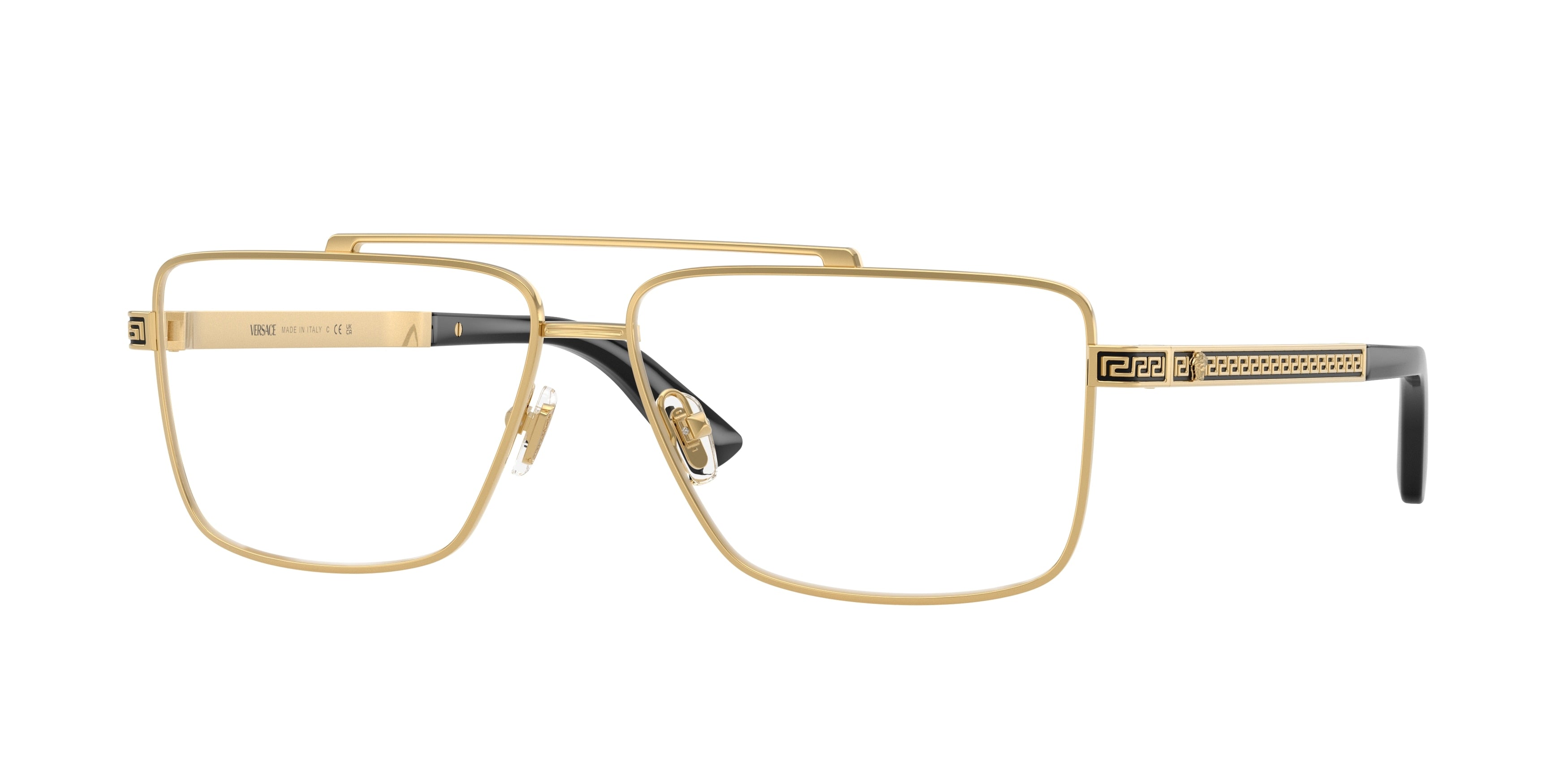 Versace VE1315 Rectangle Eyeglasses  1436-Gold 58-145-13 - Color Map Gold