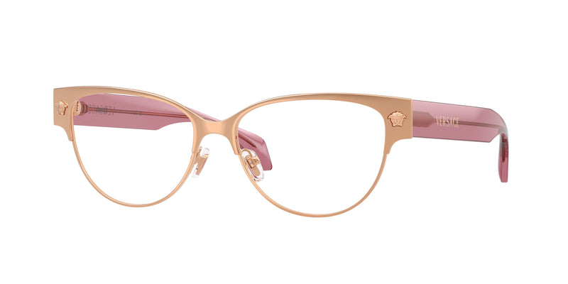 Versace VE1318 Cat Eye Eyeglasses  1412-Rose Gold 53-140-15 - Color Map Gold