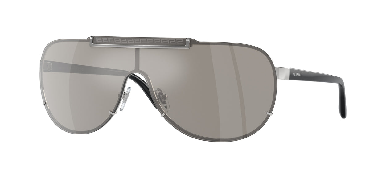 Versace Women\'s Silver and Grey Pilot Sunglasses! Versace Light Gray Mirrored Silver Pilot Mens Palestine | Ubuy main image 2