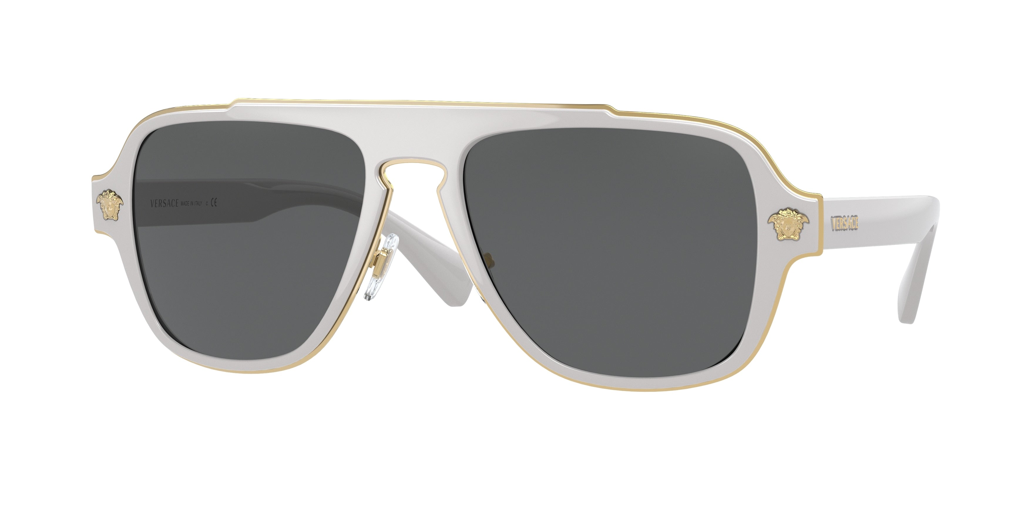 Versace VE2199 Irregular Sunglasses  100287-White 56-145-18 - Color Map White
