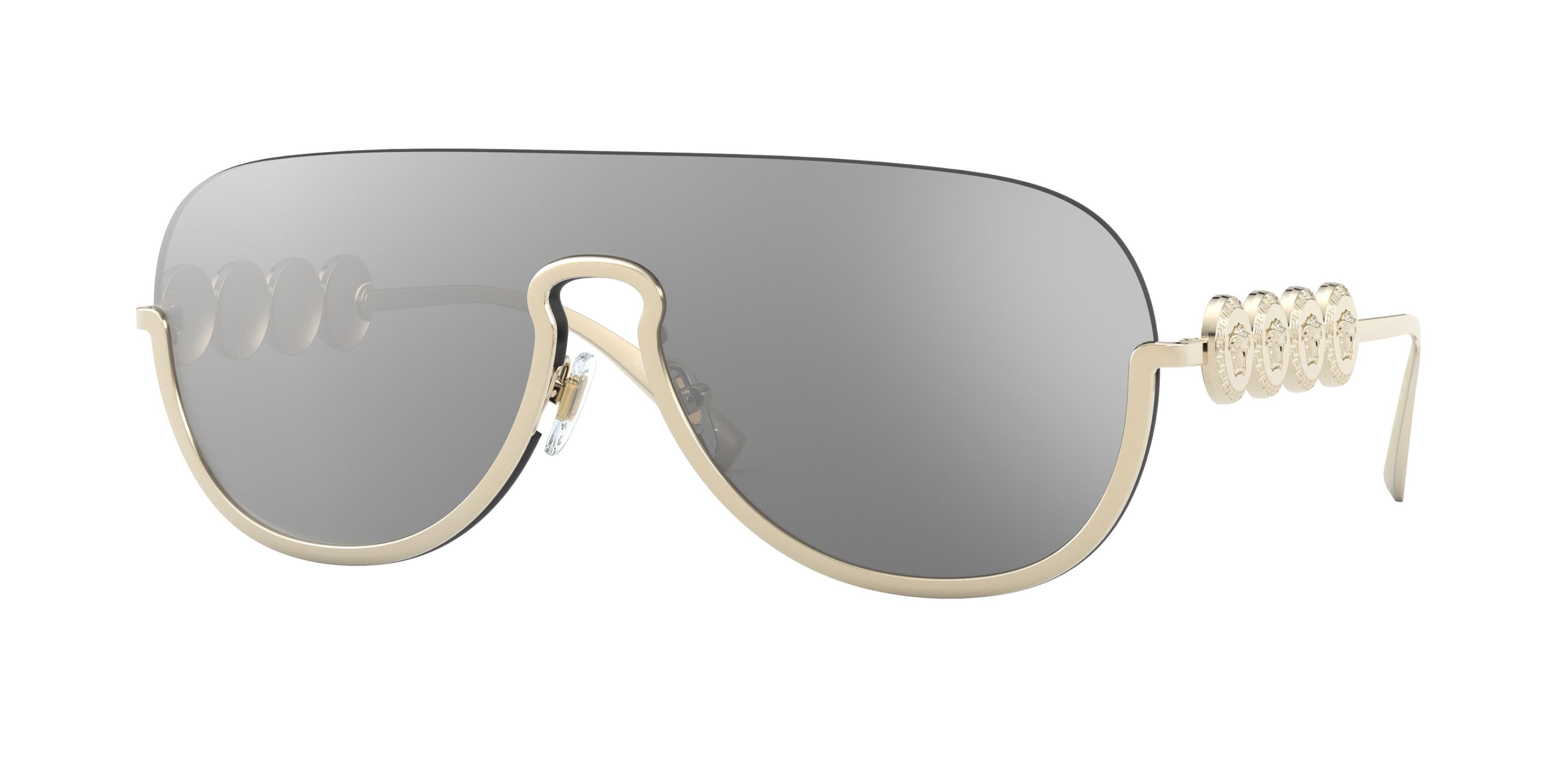 Versace VE2215 Pilot Sunglasses  12526G-Pale Gold 39-135-139 - Color Map Gold