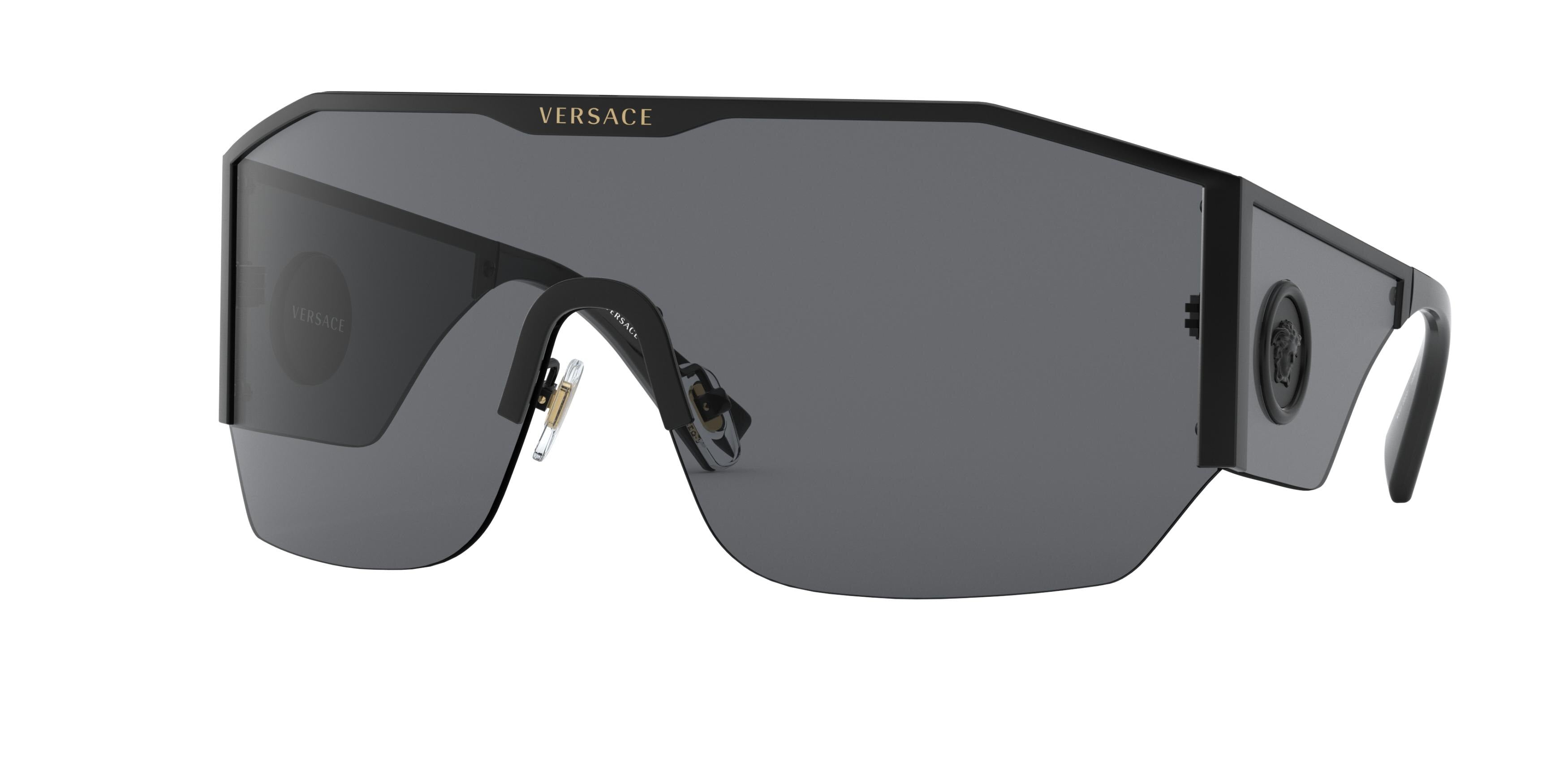 Versace VE2220 Irregular Sunglasses  100987-Black 41-125-141 - Color Map Black