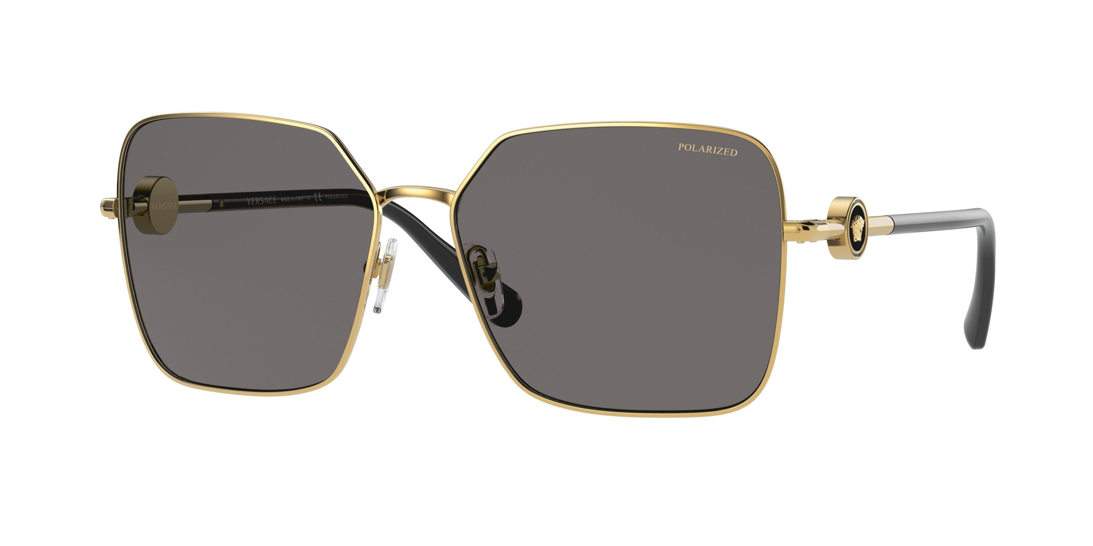 Versace VE2227 Square Sunglasses  100281-Gold 59-140-15 - Color Map Gold