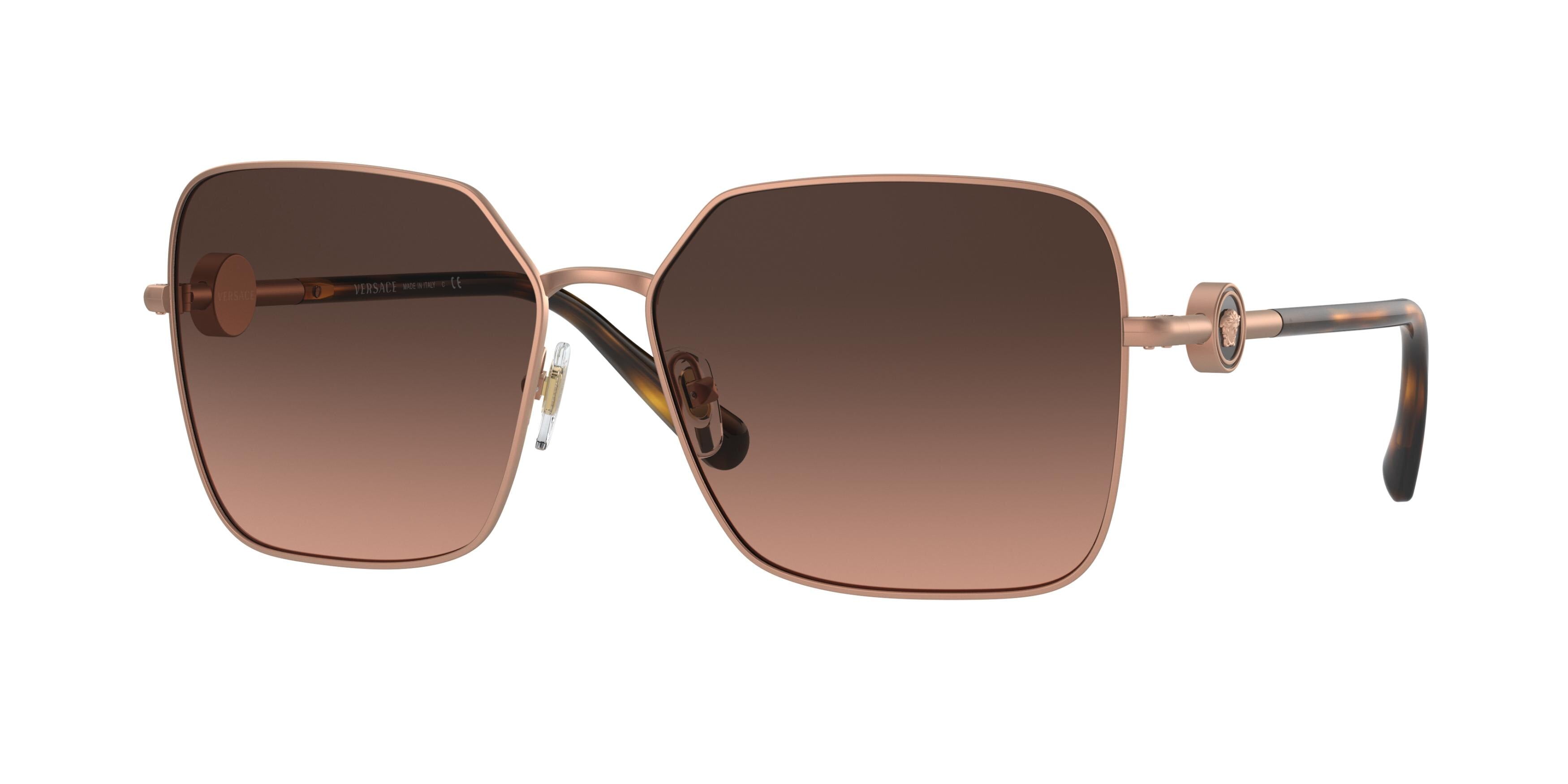 Versace VE2227 Square Sunglasses  1466G9-Matte Pink Gold 59-140-15 - Color Map Pink