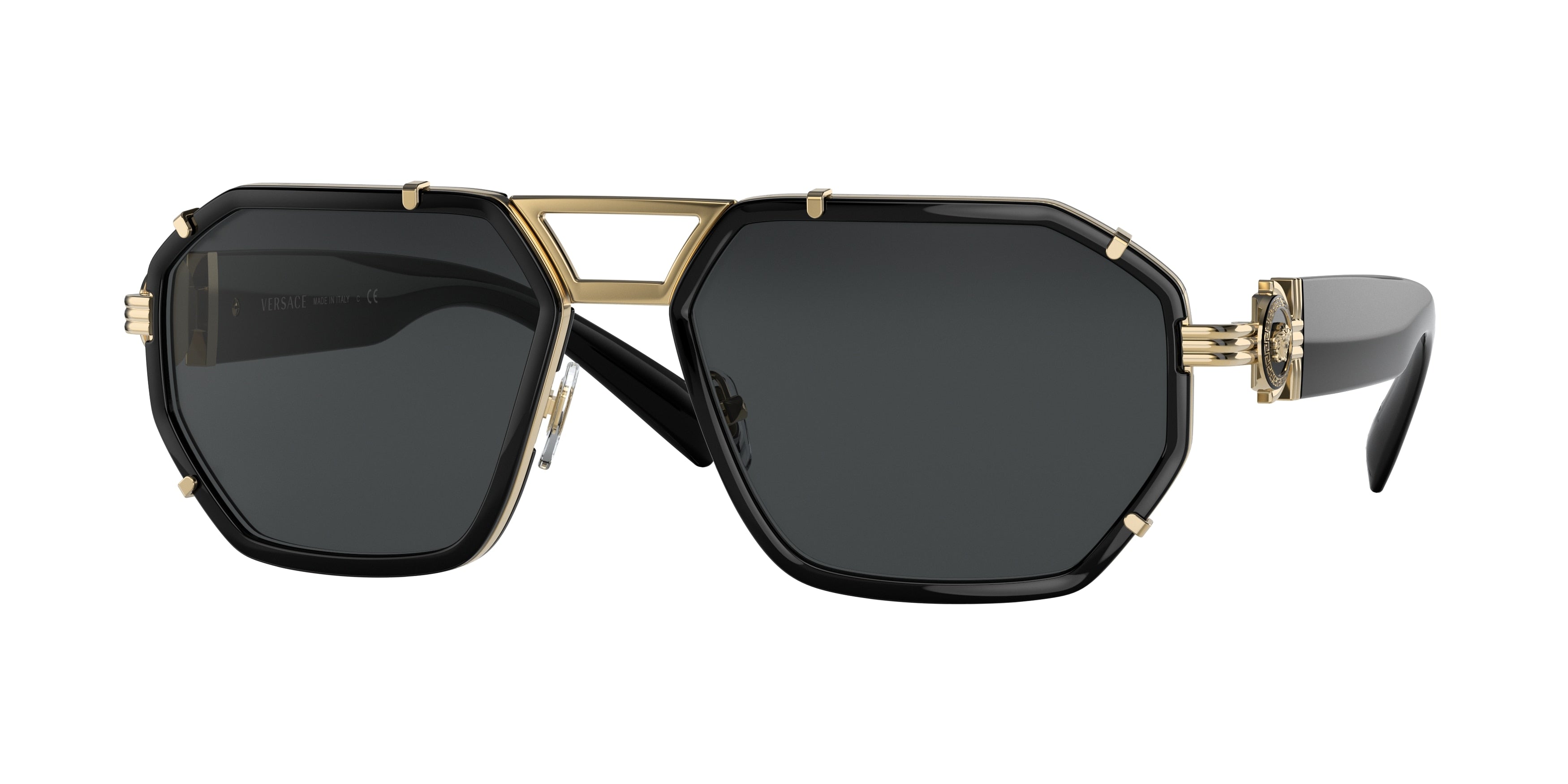 Versace VE2228 Irregular Sunglasses  100287-Black 58-145-18 - Color Map Black
