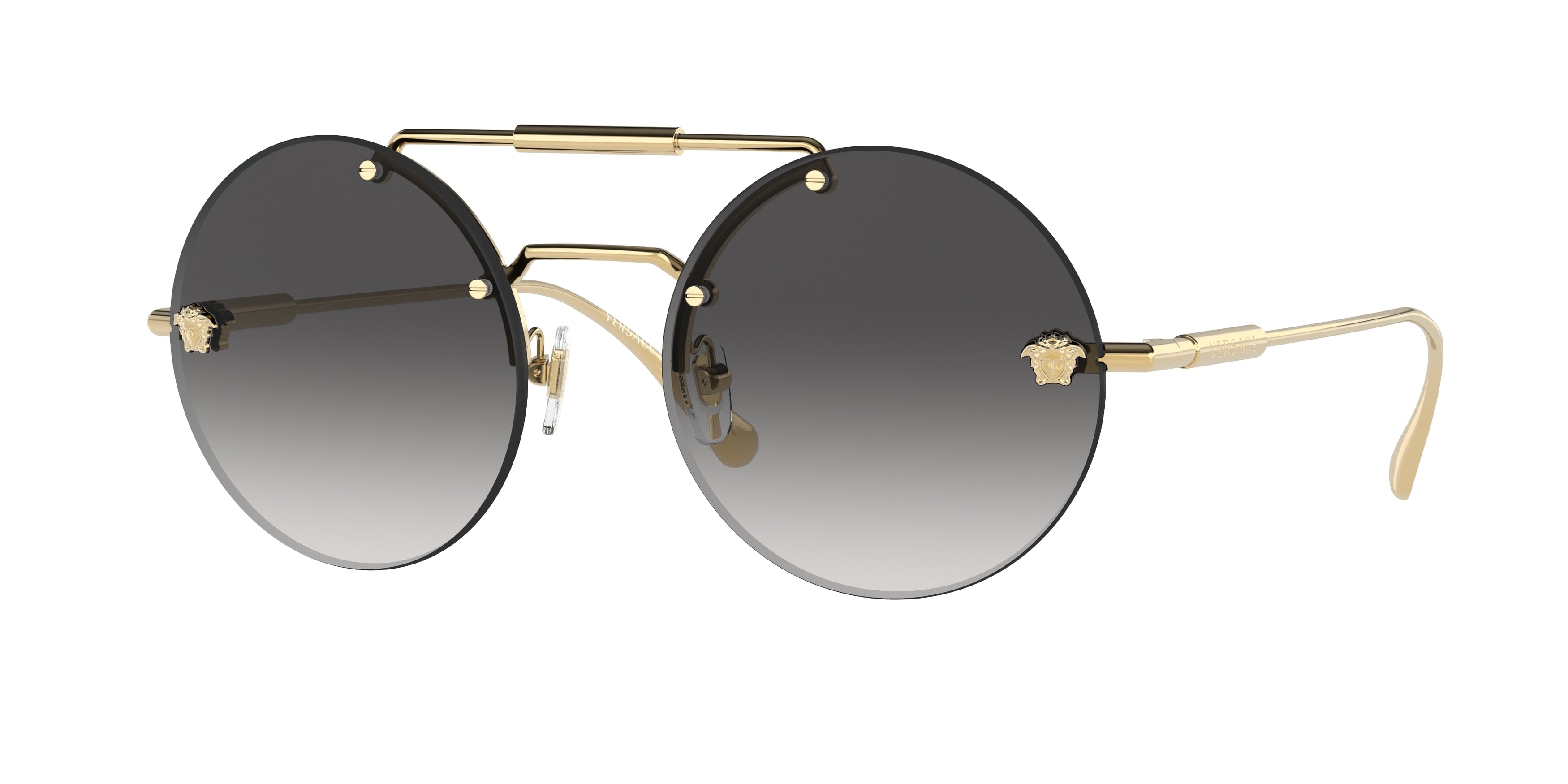 Versace VE2244 Round Sunglasses  10028G-Gold 56-145-19 - Color Map Gold