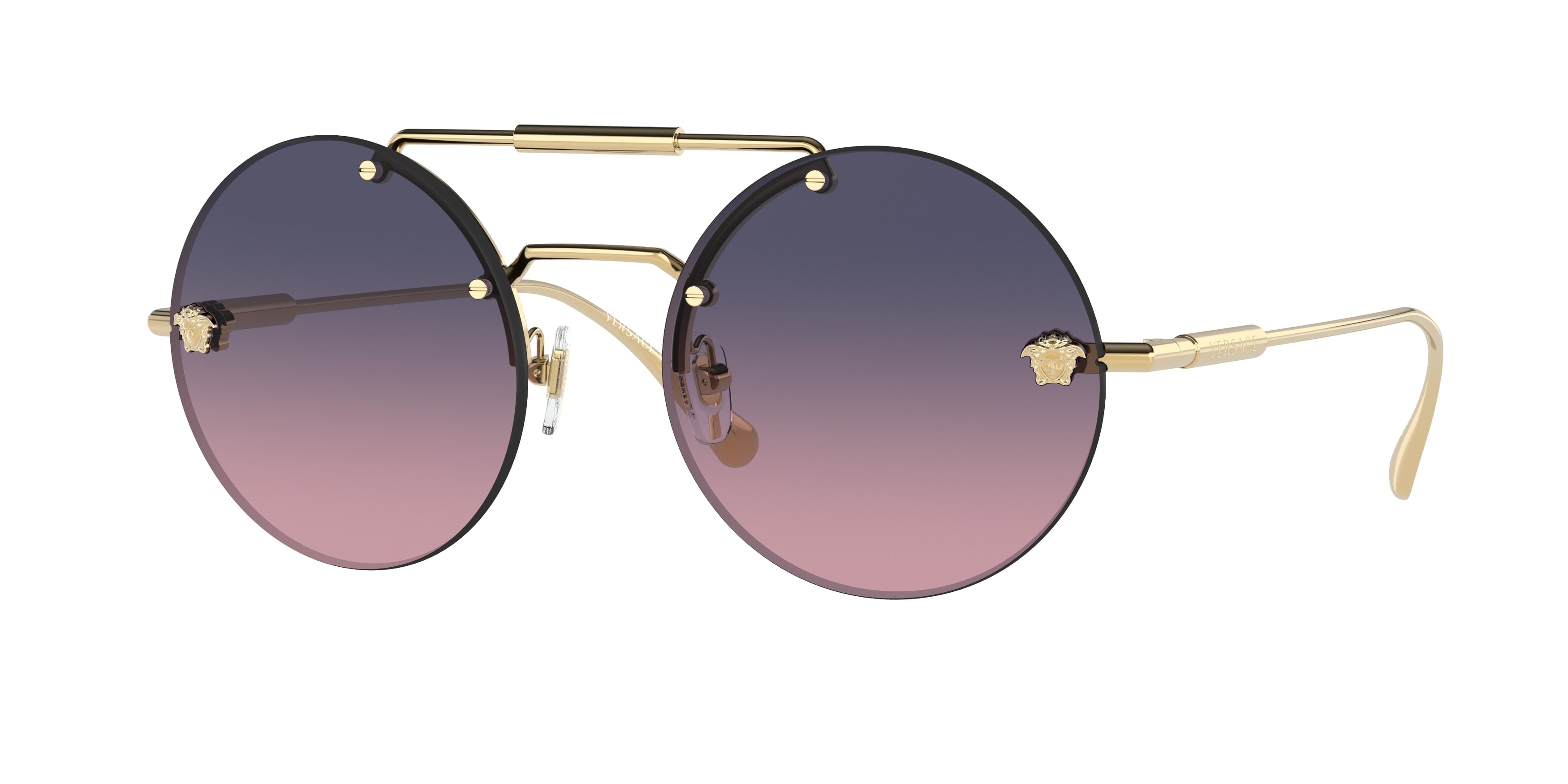 Versace VE2244 Round Sunglasses  1002I6-Gold 56-145-19 - Color Map Gold