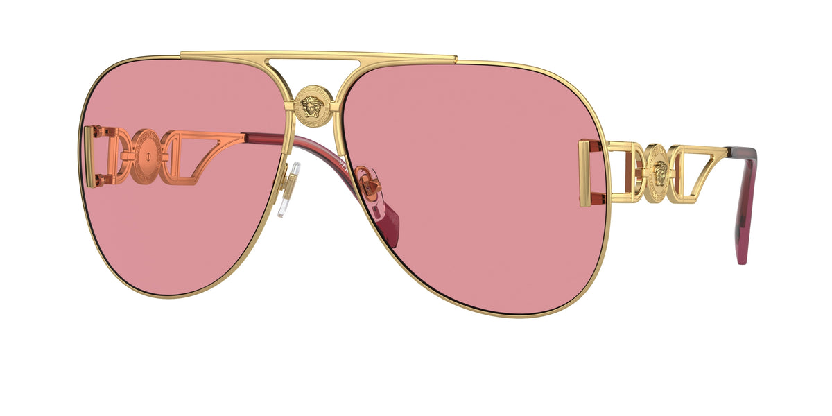 Versace VE2255 Pilot Sunglasses  1002A4-Gold 63-145-13 - Color Map Gold
