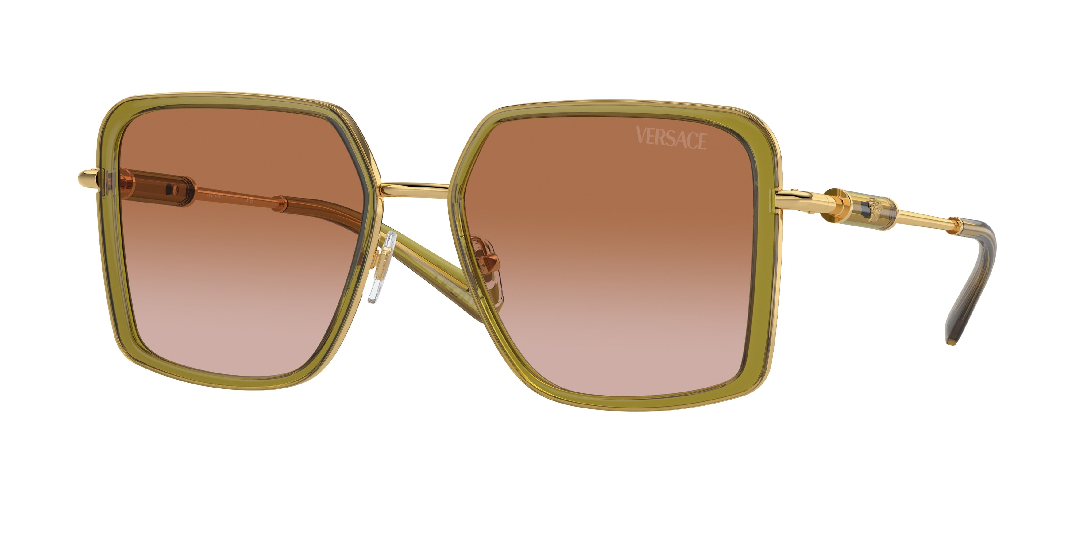 Versace VE2261 Square Sunglasses  150913-Green Transparent 56-140-18 - Color Map Green