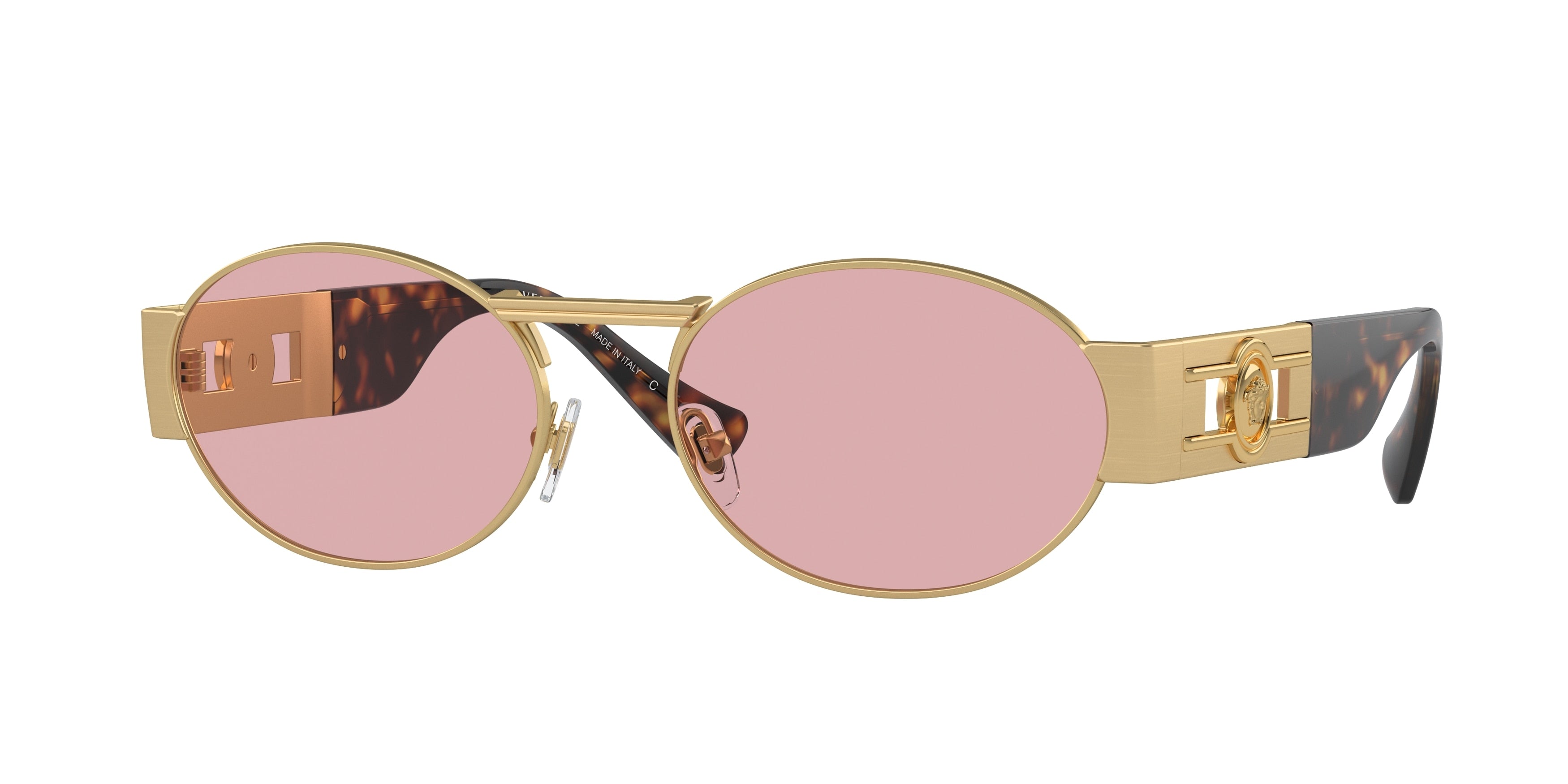 Versace VE2264 Oval Sunglasses  100284-Matte Gold 56-140-18 - Color Map Gold