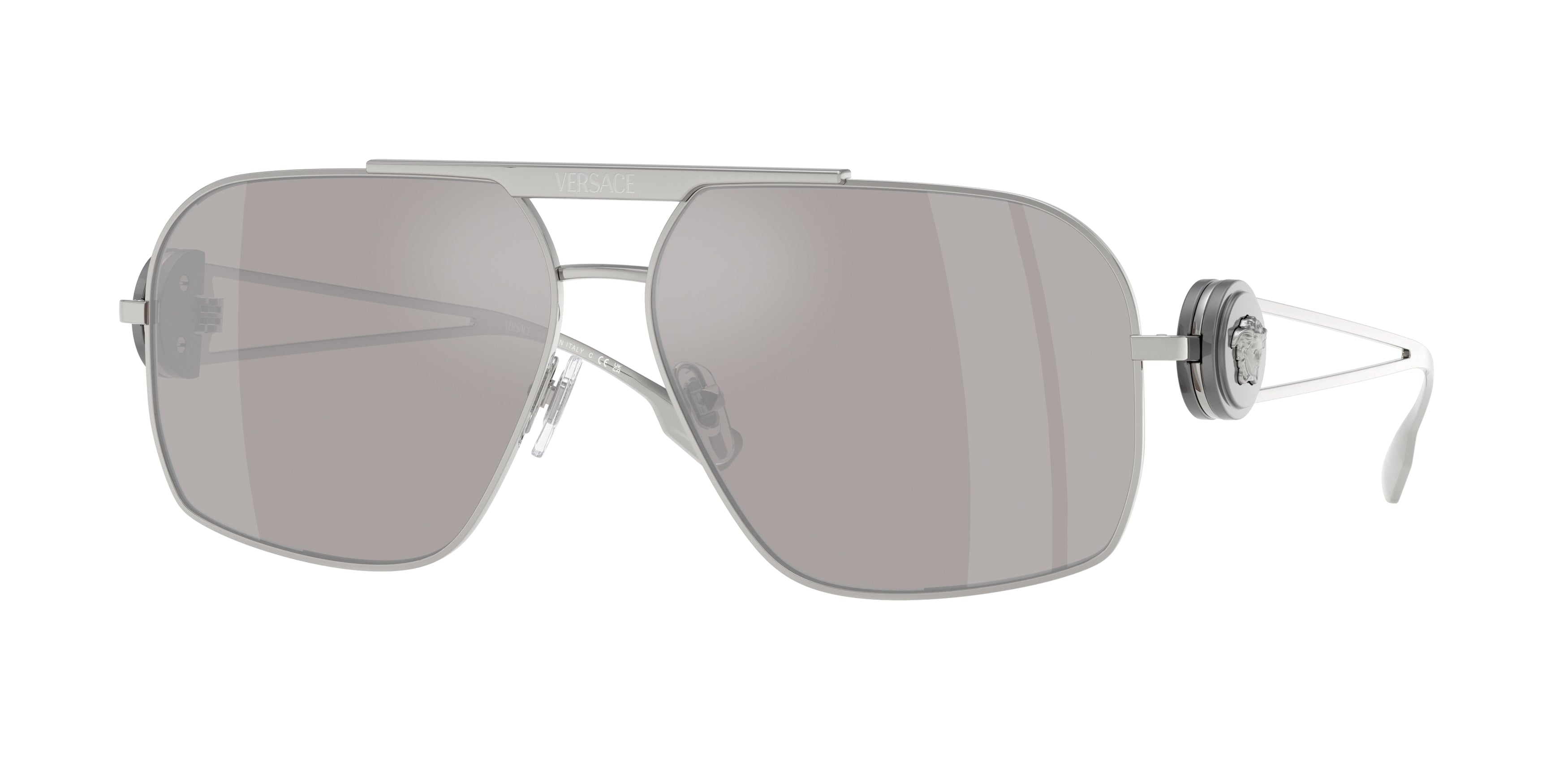 Versace VE2269 Irregular Sunglasses  10006G-Silver 62-130-13 - Color Map Silver