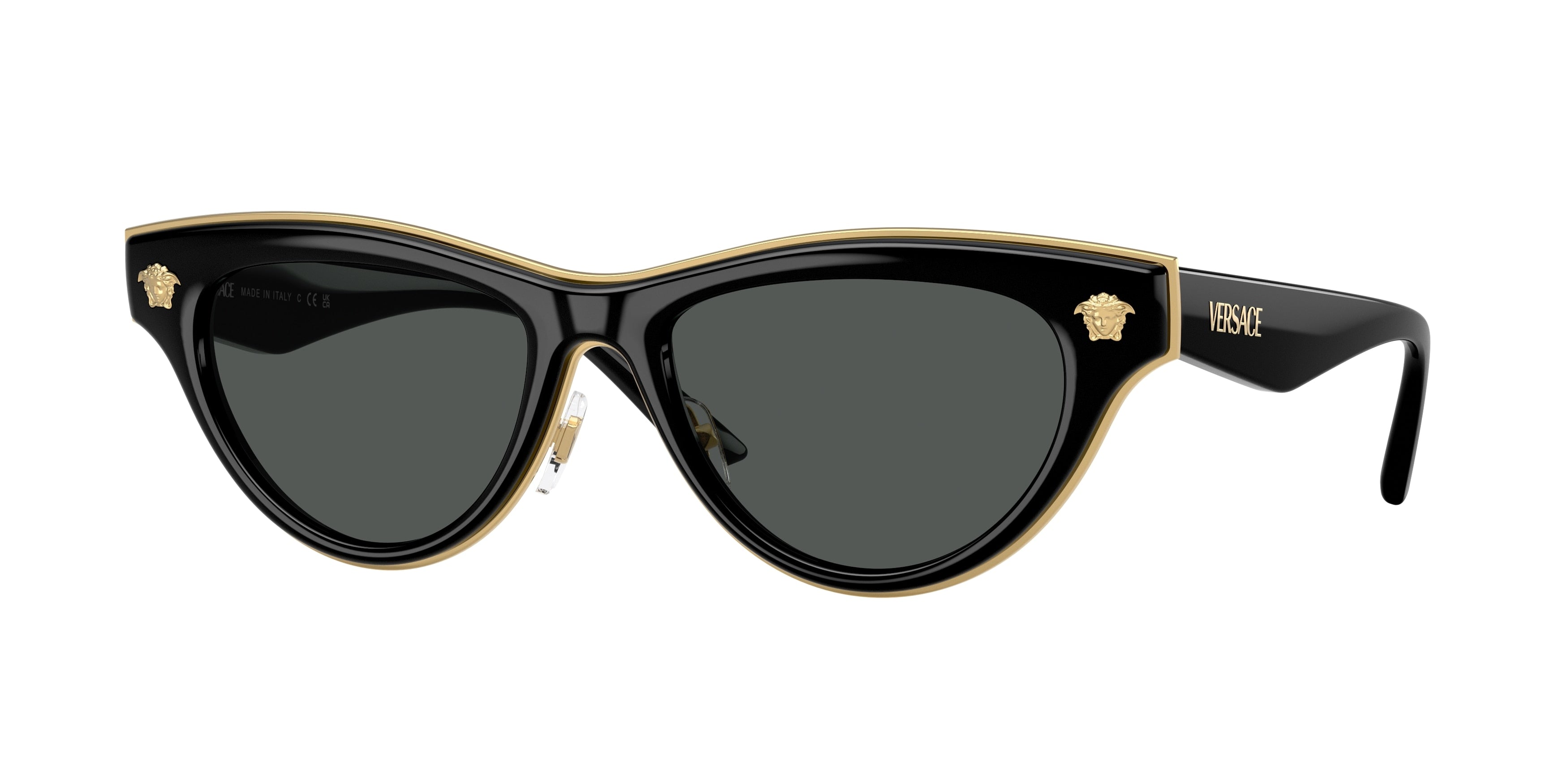 Versace VE2273 Cat Eye Sunglasses  GB1/87-Black 52-145-17 - Color Map Black