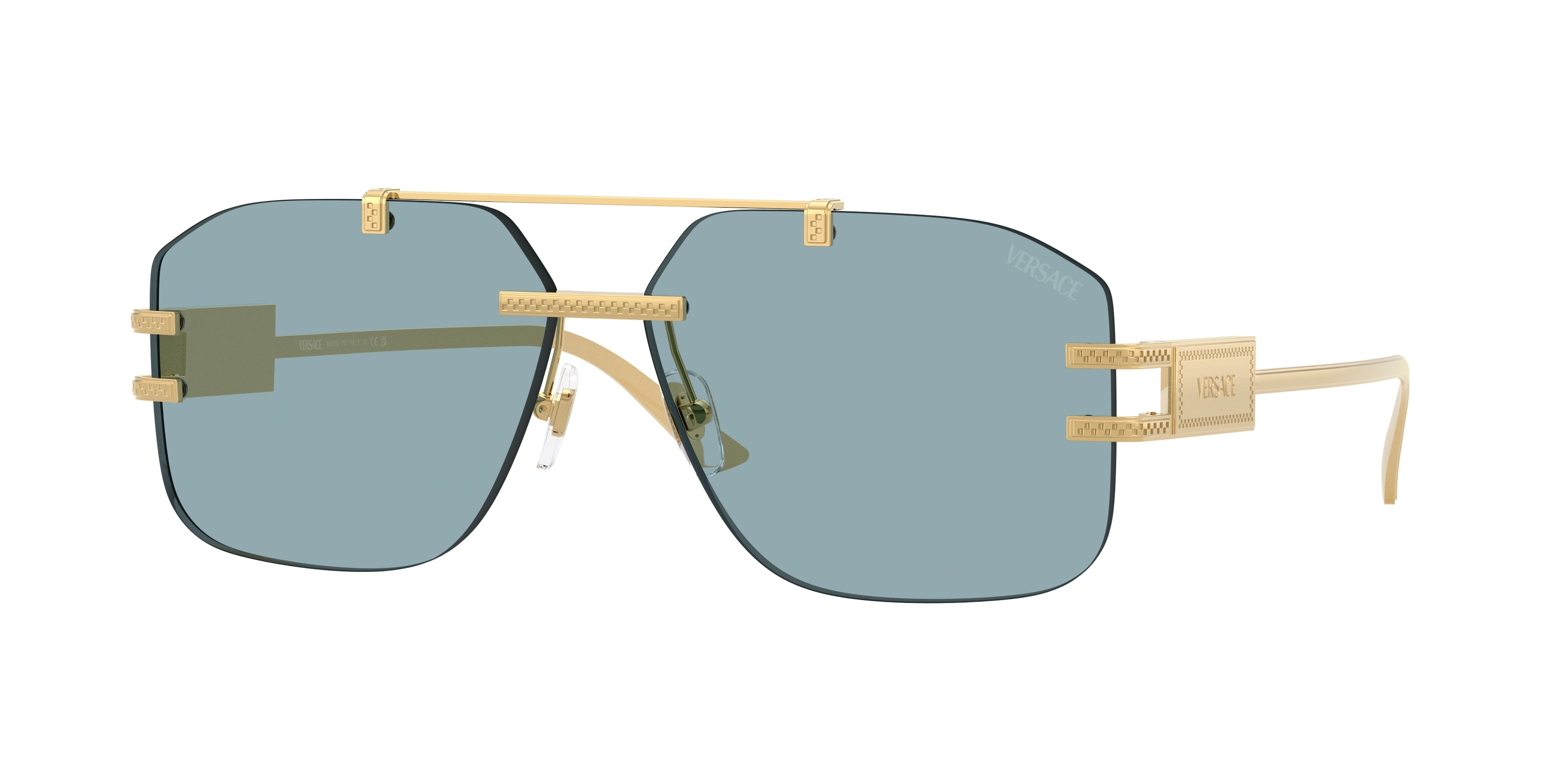 Versace VE2275 Square Sunglasses  100280-Gold 60-140-13 - Color Map Gold