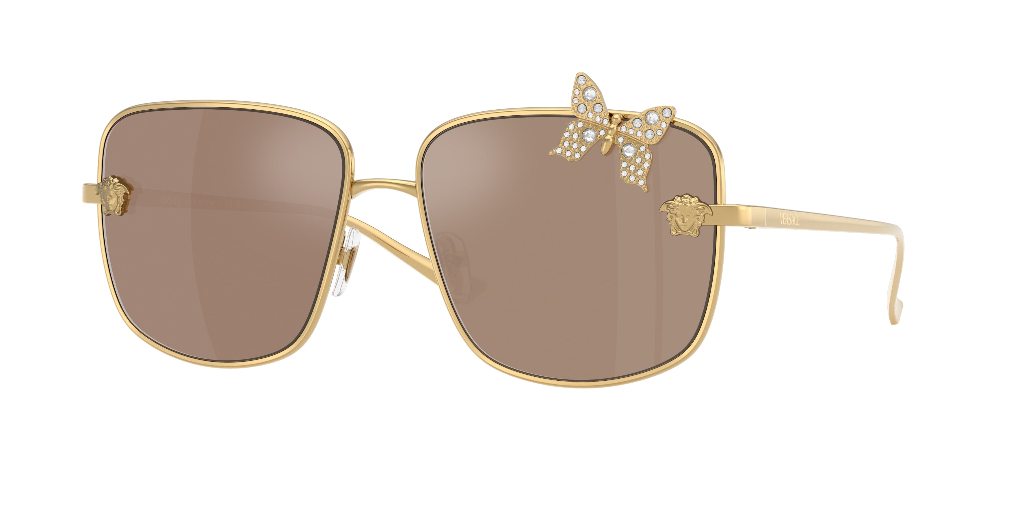 Versace VE2282 Square Sunglasses  K0030W-Gold Plated 59-140-15 - Color Map Gold