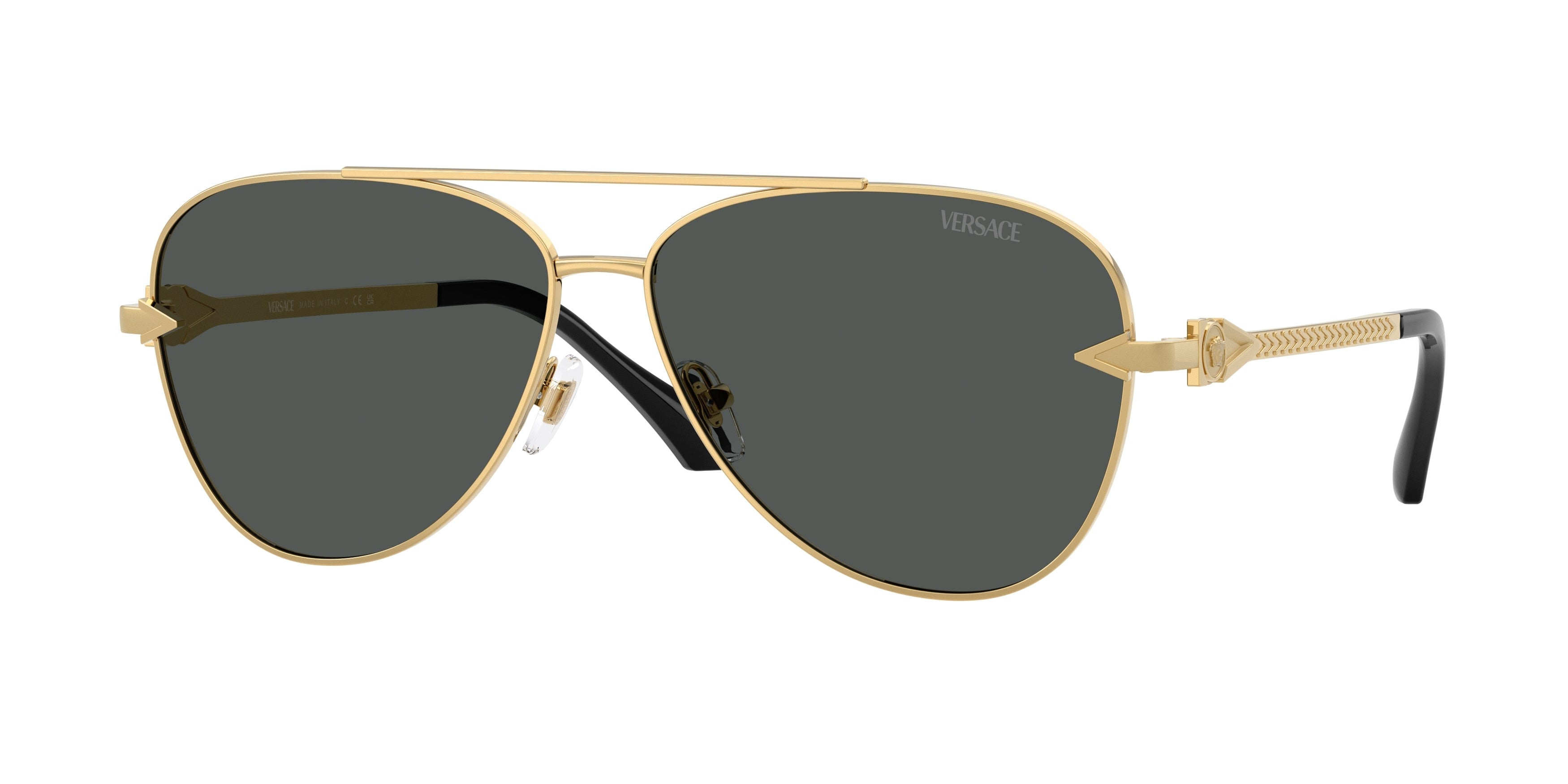 Versace VE2283 Pilot Sunglasses  100287-Gold 61-140-13 - Color Map Gold