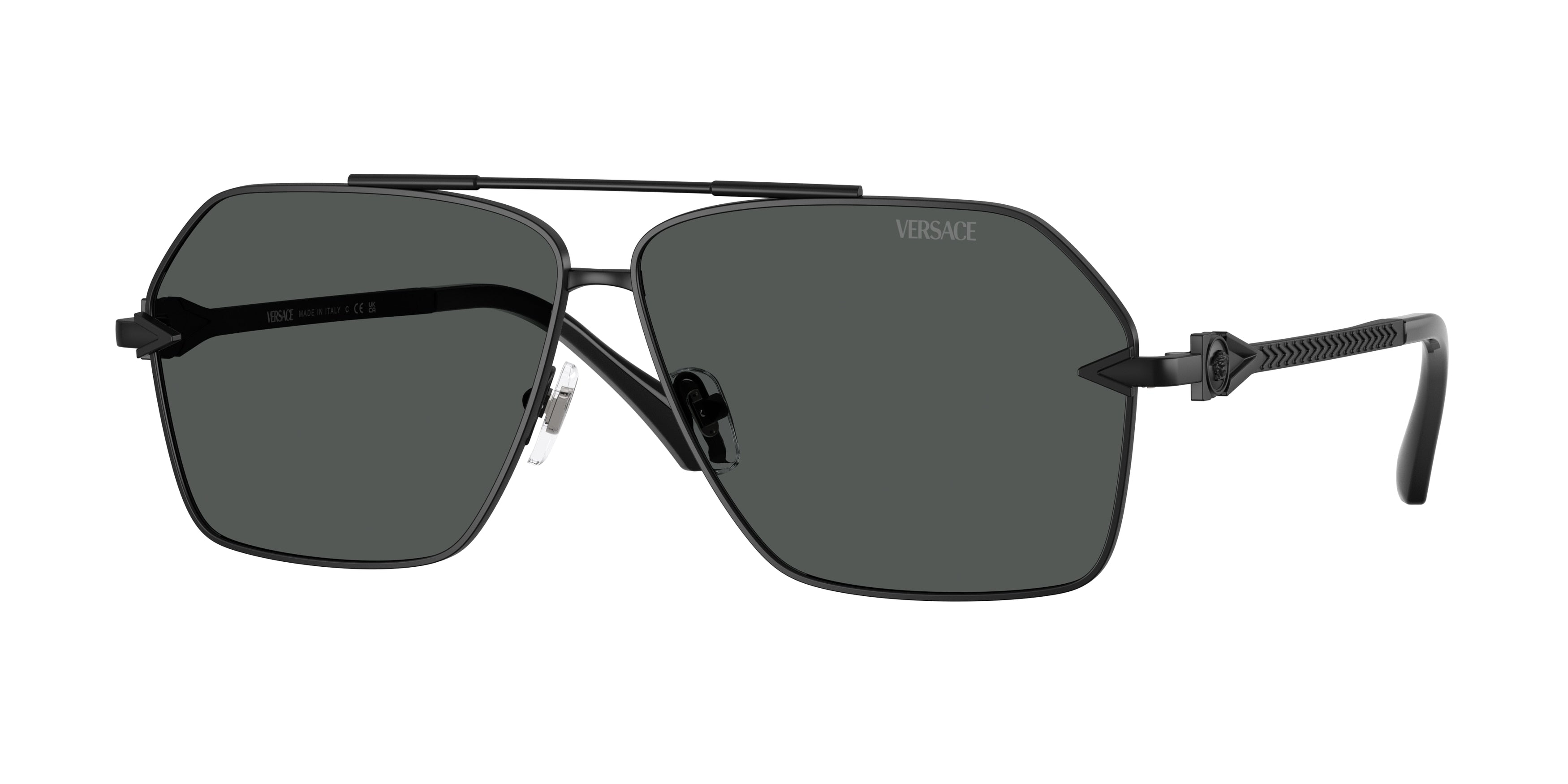 Versace VE2284 Square Sunglasses  143687-Matte Black 63-140-10 - Color Map Black
