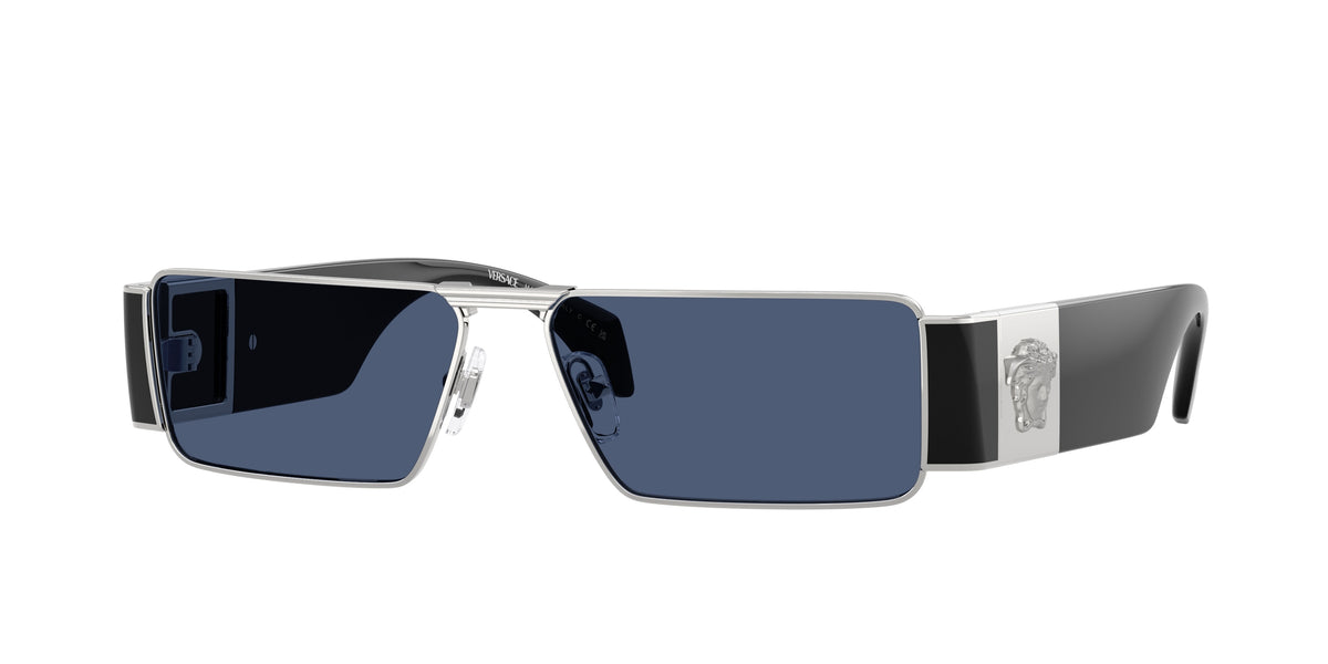 Versace VE2286 Rectangle Sunglasses  100080-Silver 57-140-14 - Color Map Silver