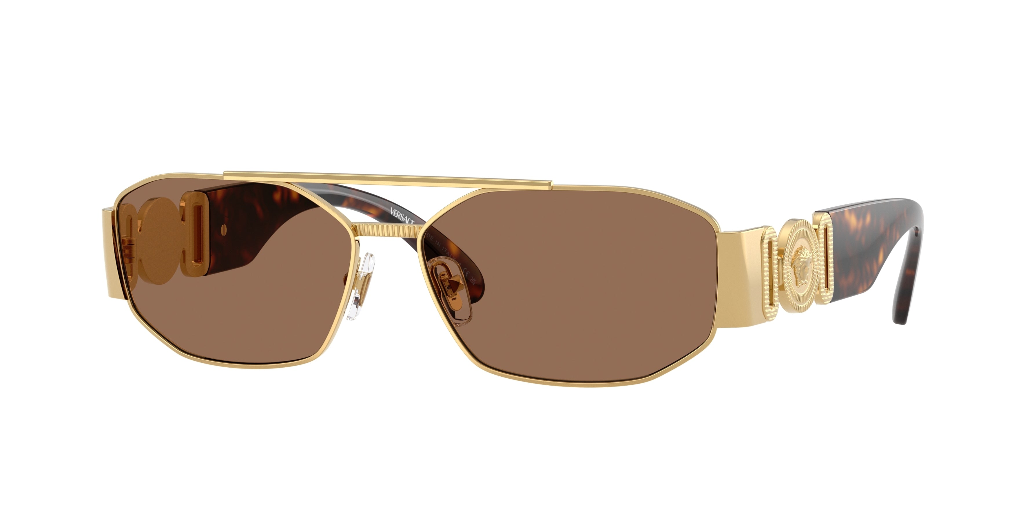 Versace VE2287 Irregular Sunglasses  100273-Gold 58-140-14 - Color Map Gold