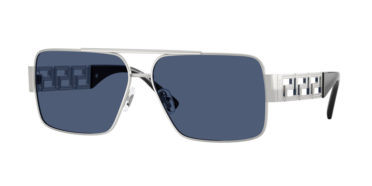 Versace VE2290 Rectangle Sunglasses  100180-Silver 61-145-13 - Color Map Silver