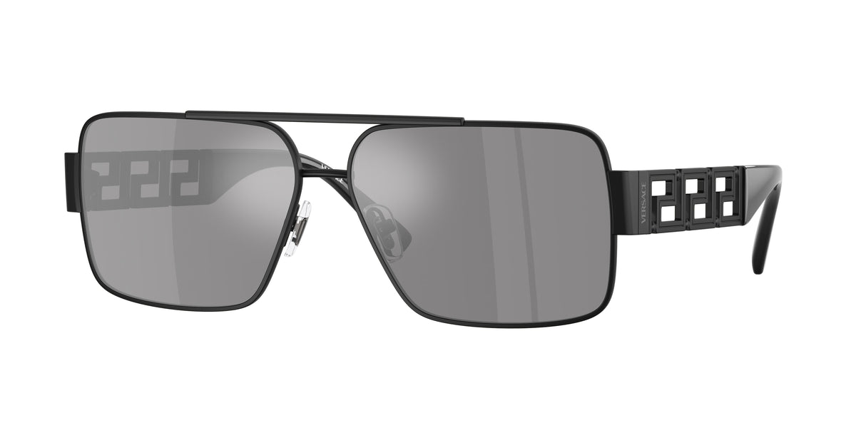 Versace VE2290 Rectangle Sunglasses  12616G-Matte Black 61-145-13 - Color Map Black