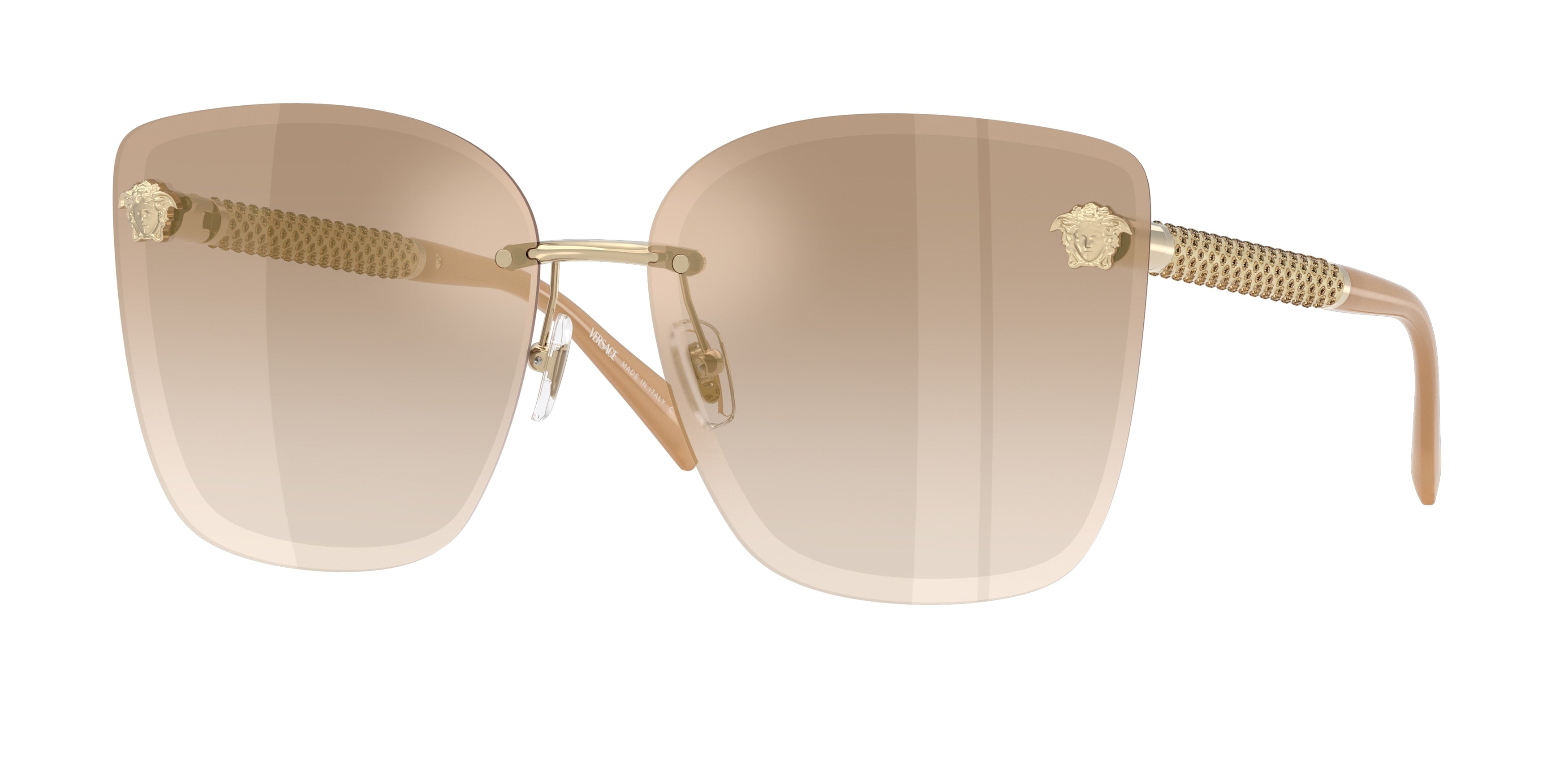 Versace VE2292B Cat Eye Sunglasses  12625A-Pale Gold 64-140-15 - Color Map Gold