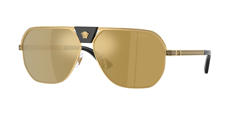 Versace VE2294 Square Sunglasses  10025A-Gold 61-145-12 - Color Map Gold