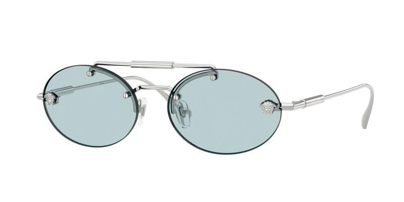 Versace VE2295 Oval Sunglasses  1000/1-Silver 56-145-16 - Color Map Silver