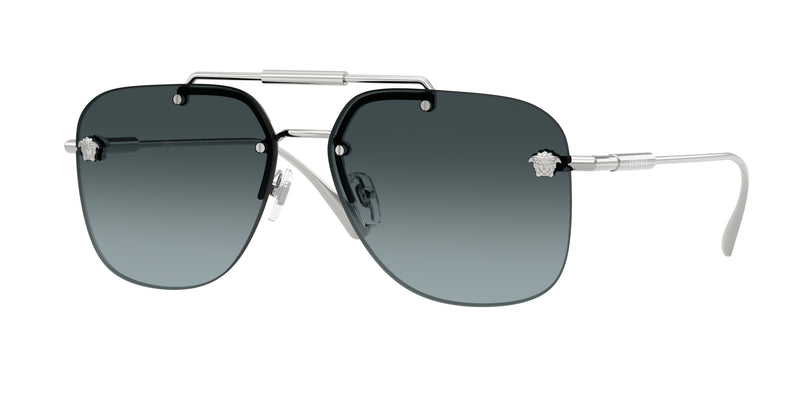 Versace VE2296 Square Sunglasses  1000V1-Silver 60-145-14 - Color Map Silver