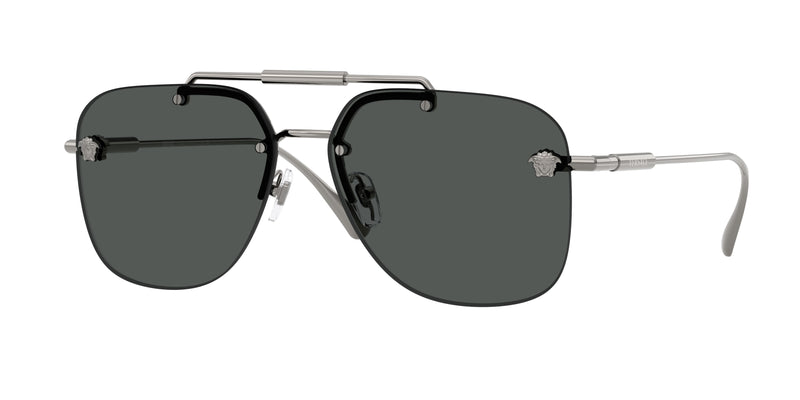 Versace VE2296 Square Sunglasses  100187-Gunmetal 60-145-14 - Color Map Grey