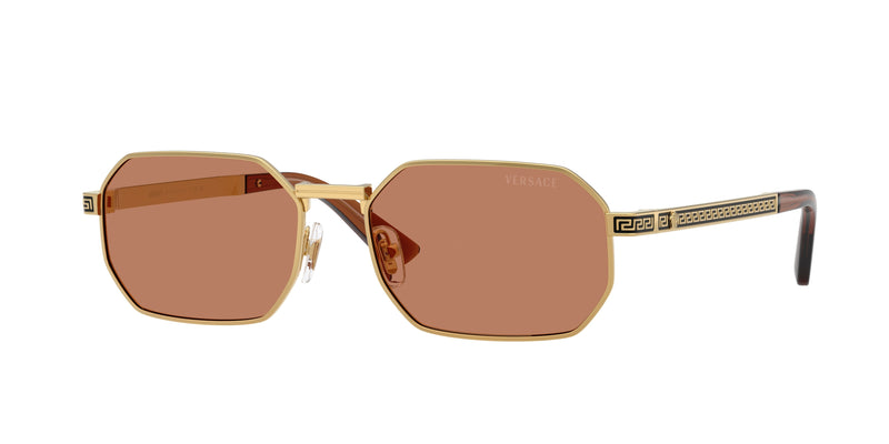 Versace VE2297 Rectangle Sunglasses  100273-Gold 54-145-16 - Color Map Gold