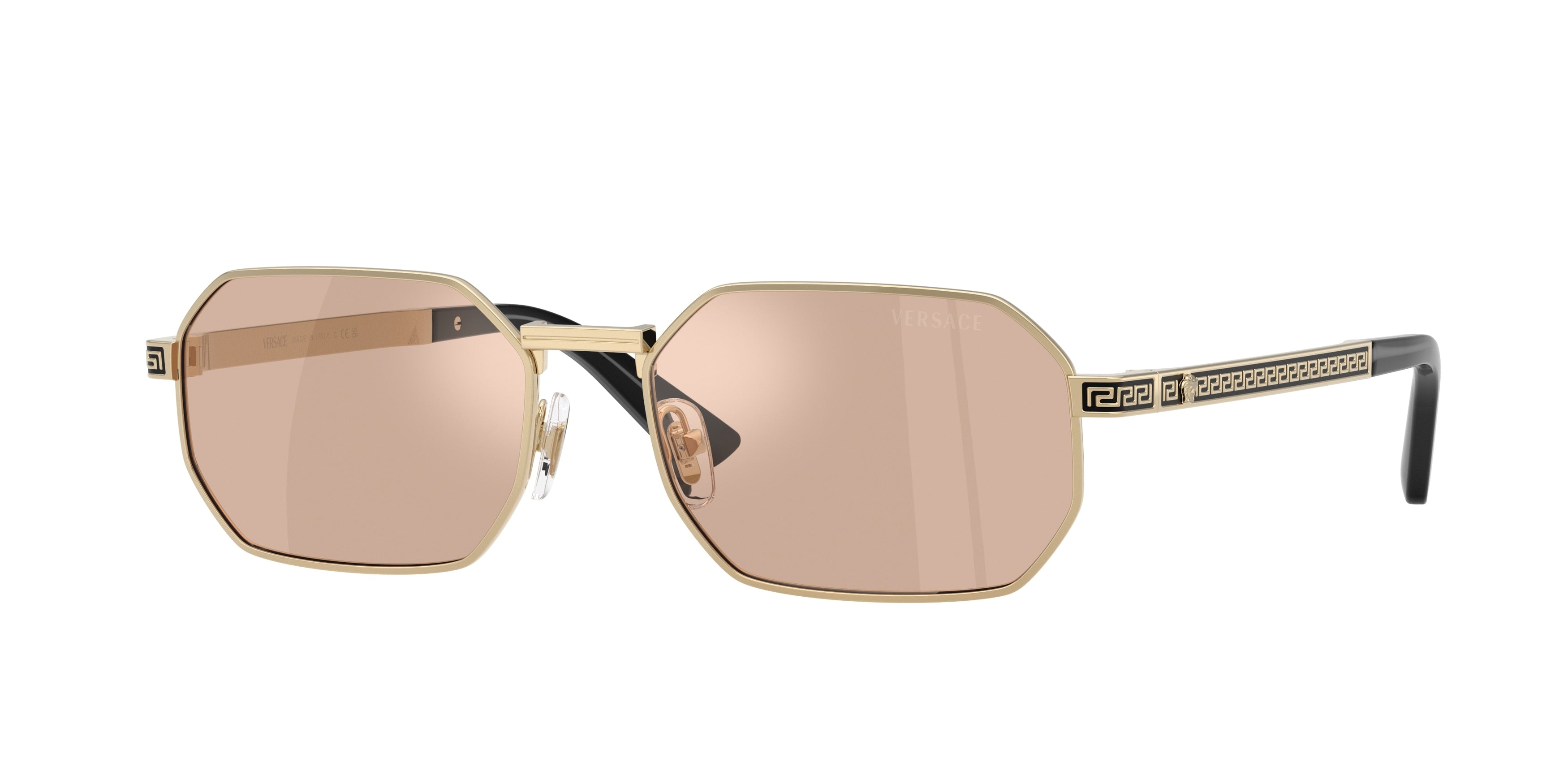 Versace VE2297 Rectangle Sunglasses  1252/5-Pale Gold 54-145-16 - Color Map Gold