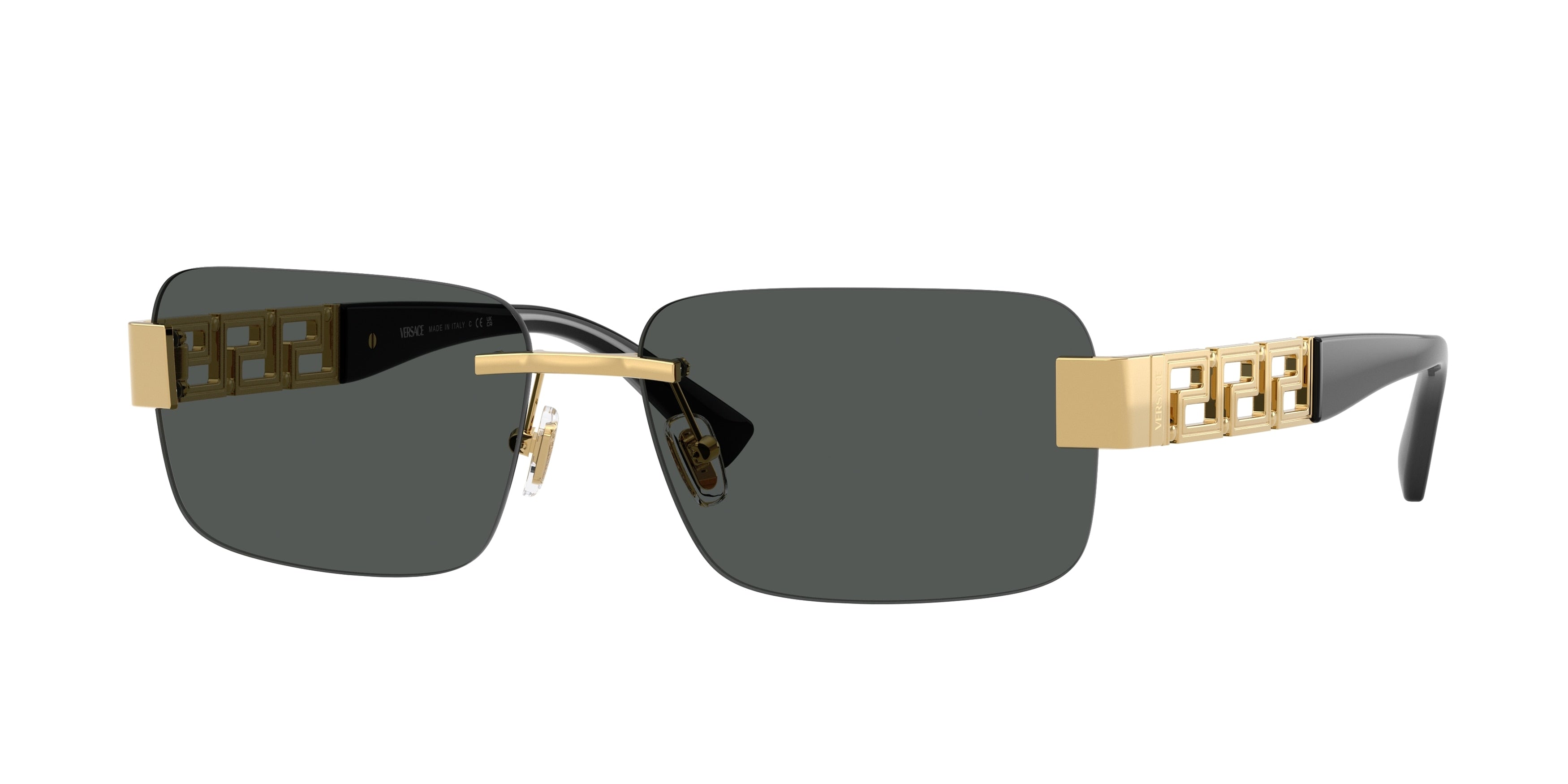 Versace VE2298 Rectangle Sunglasses  100287-Gold 58-145-15 - Color Map Gold