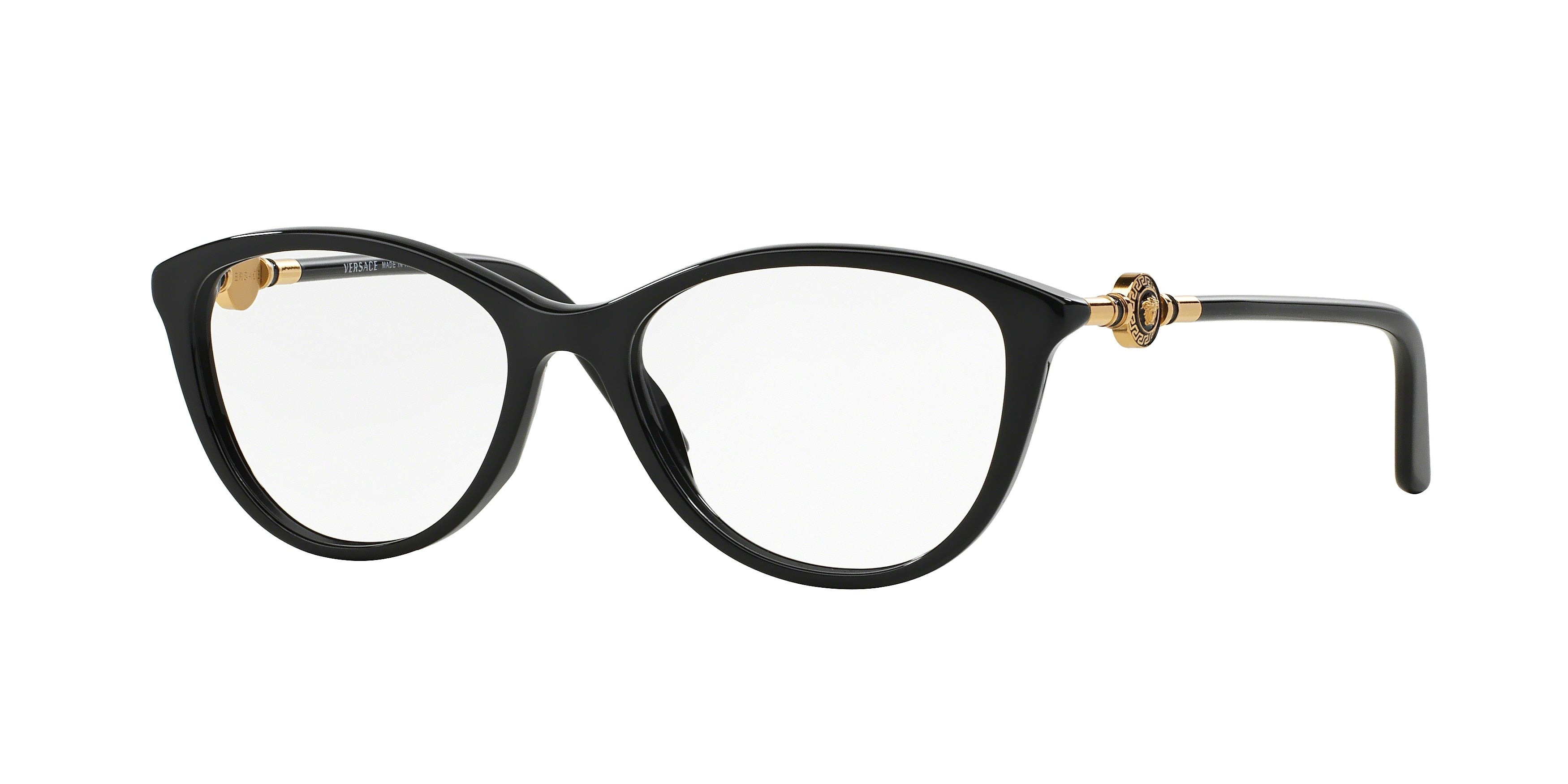 Versace VE3175 Phantos Eyeglasses  GB1-Black 54-140-16 - Color Map Black