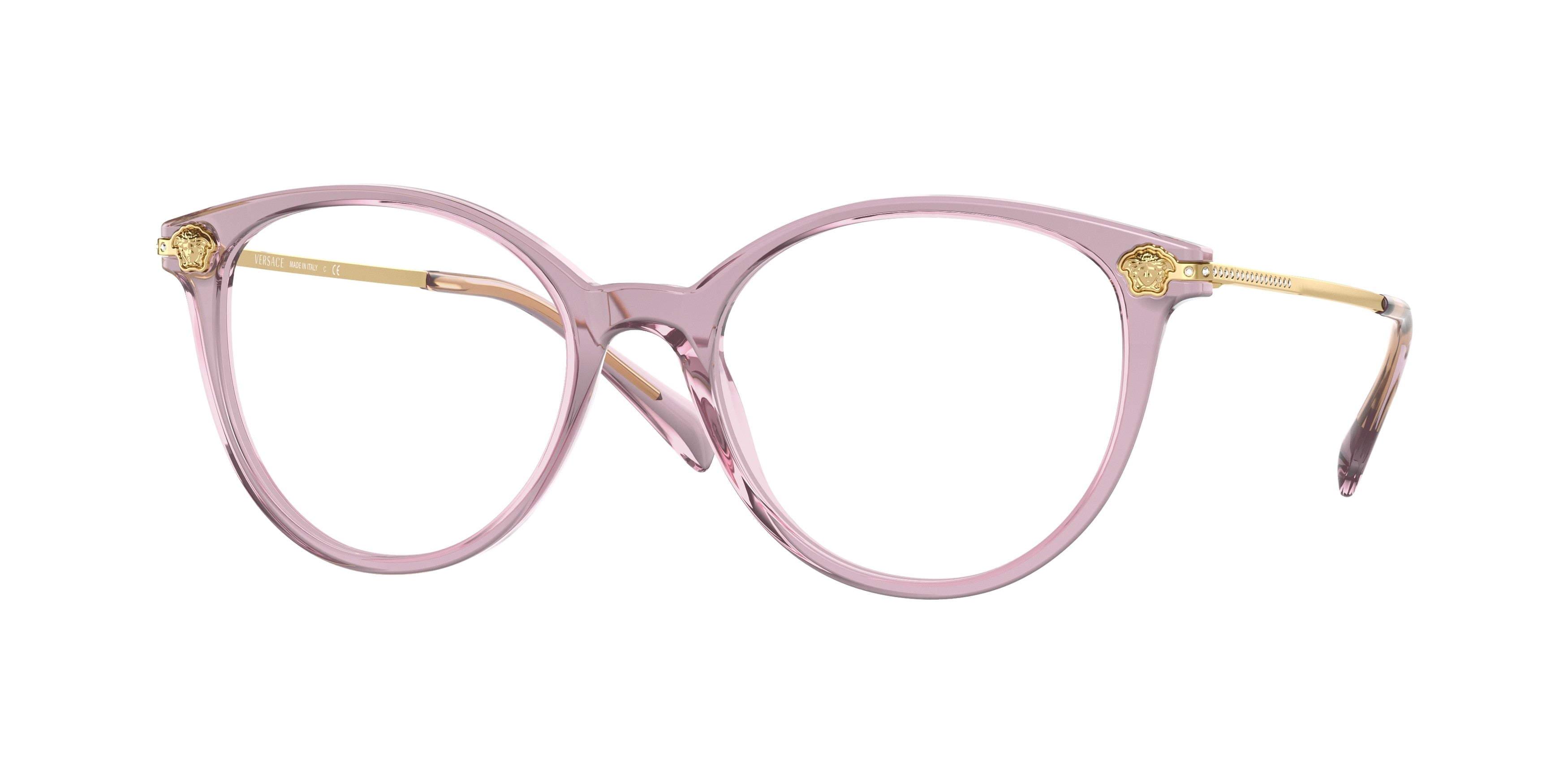 Versace VE3251B Round Eyeglasses  5279-Transparent Violet 54-140-18 - Color Map Violet