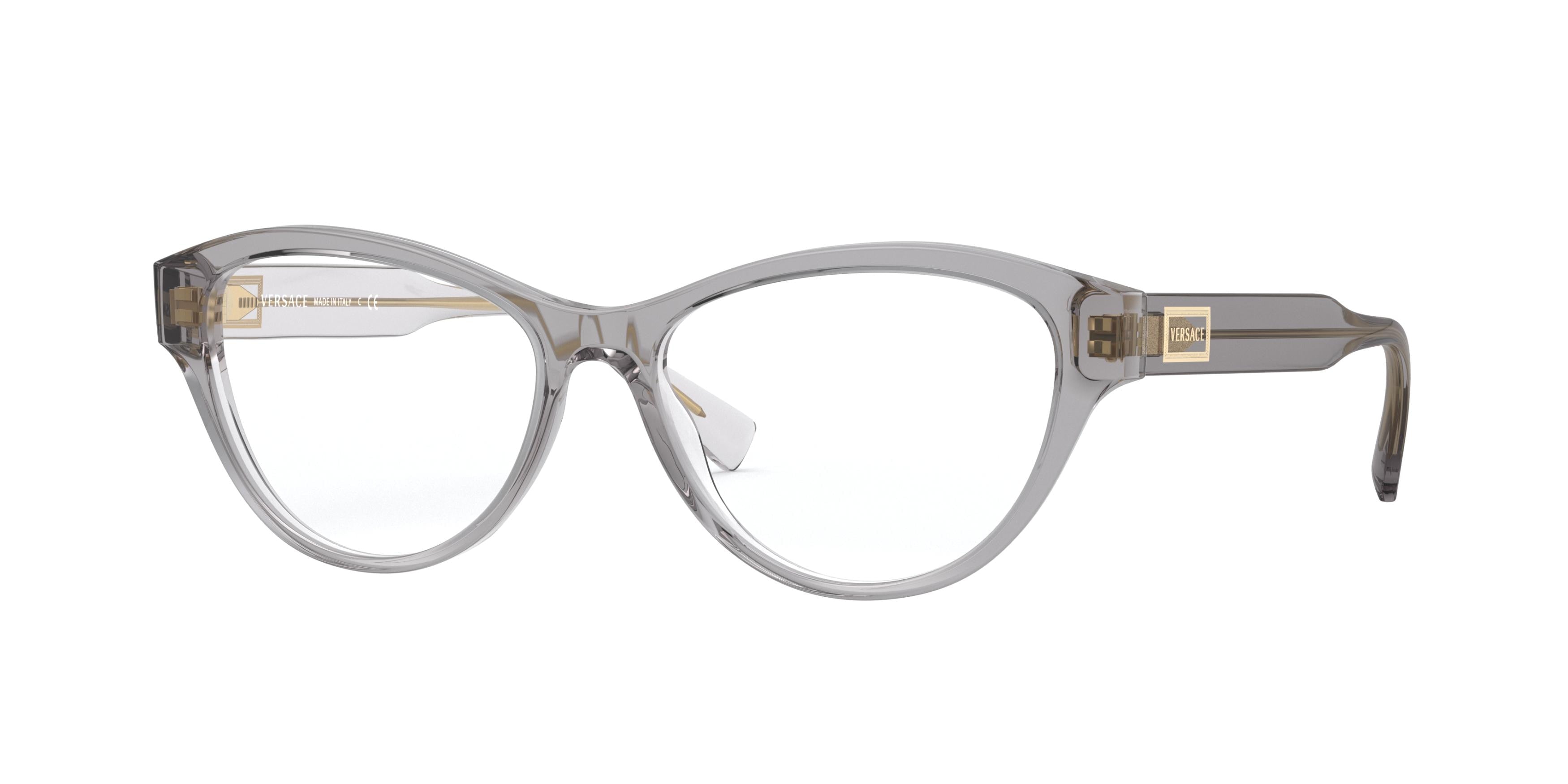 Versace VE3276 Cat Eye Eyeglasses  593-Transparent Grey 52-140-15 - Color Map Grey