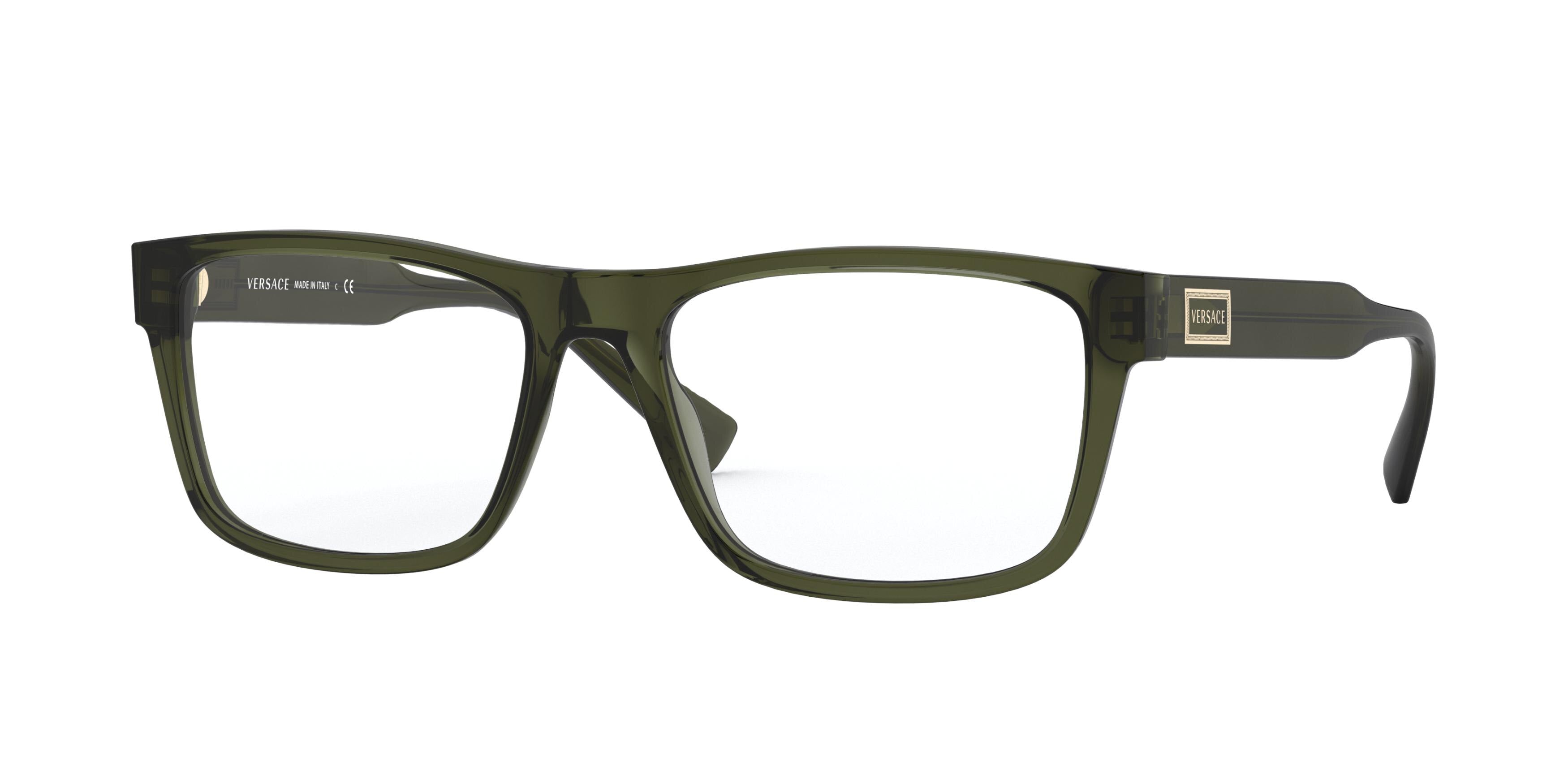 Versace VE3277 Pillow Eyeglasses  200-Transparent Green 55-140-17 - Color Map Green