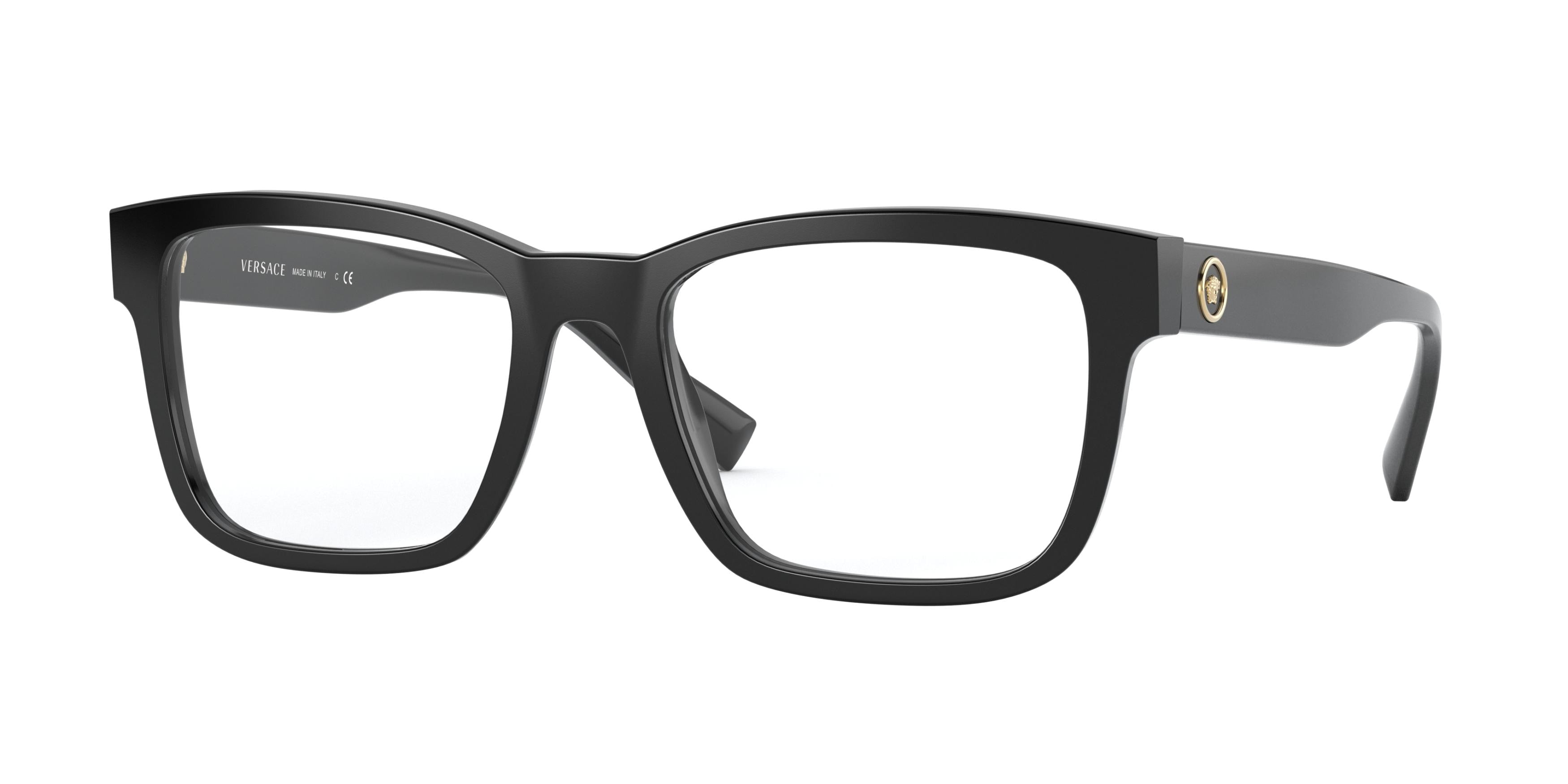 Versace VE3285 Square Eyeglasses  GB1-Black 55-145-19 - Color Map Black