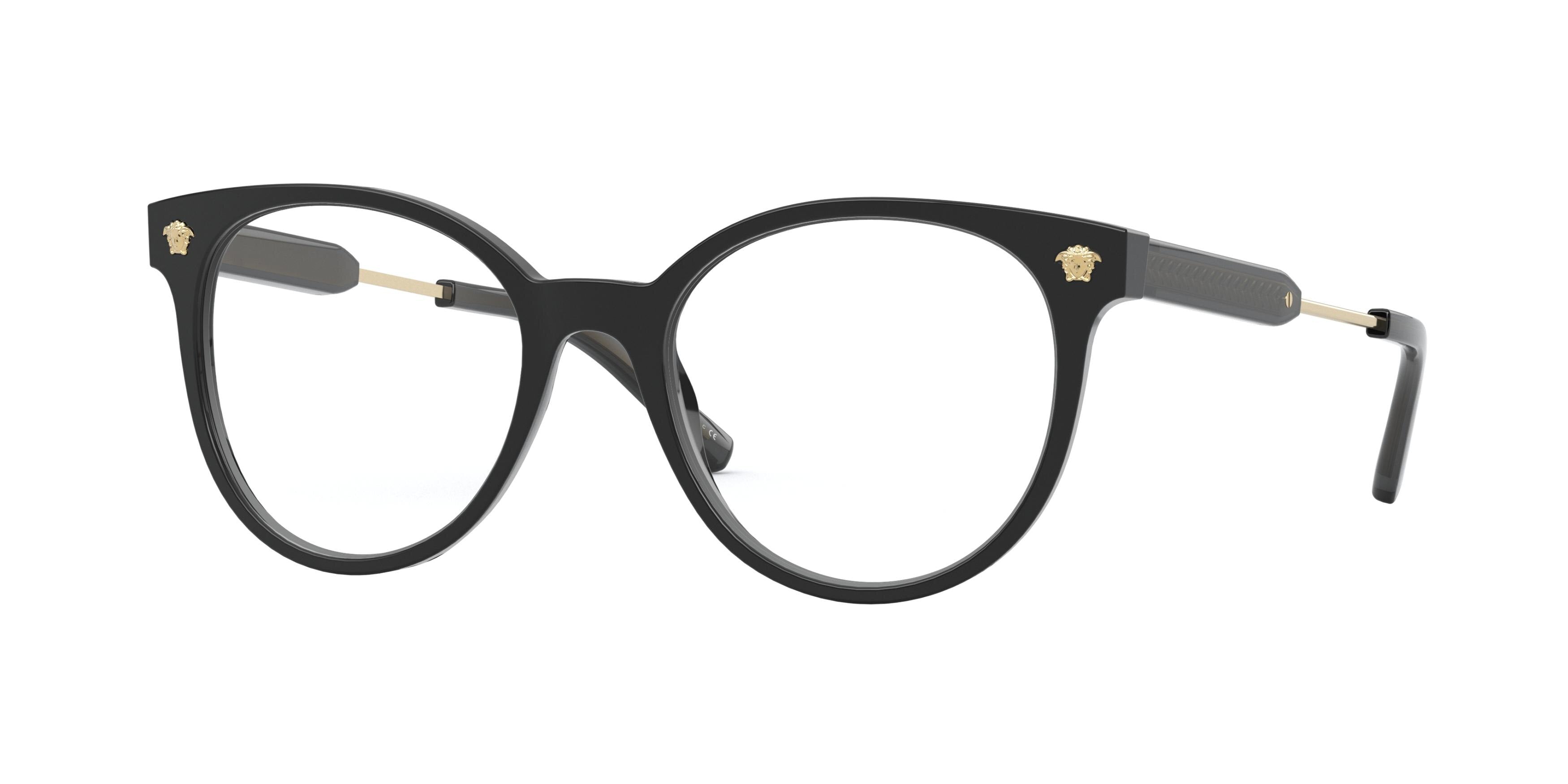 Versace VE3291A Rectangle Eyeglasses  GB1-Black 51-140-18 - Color Map Black