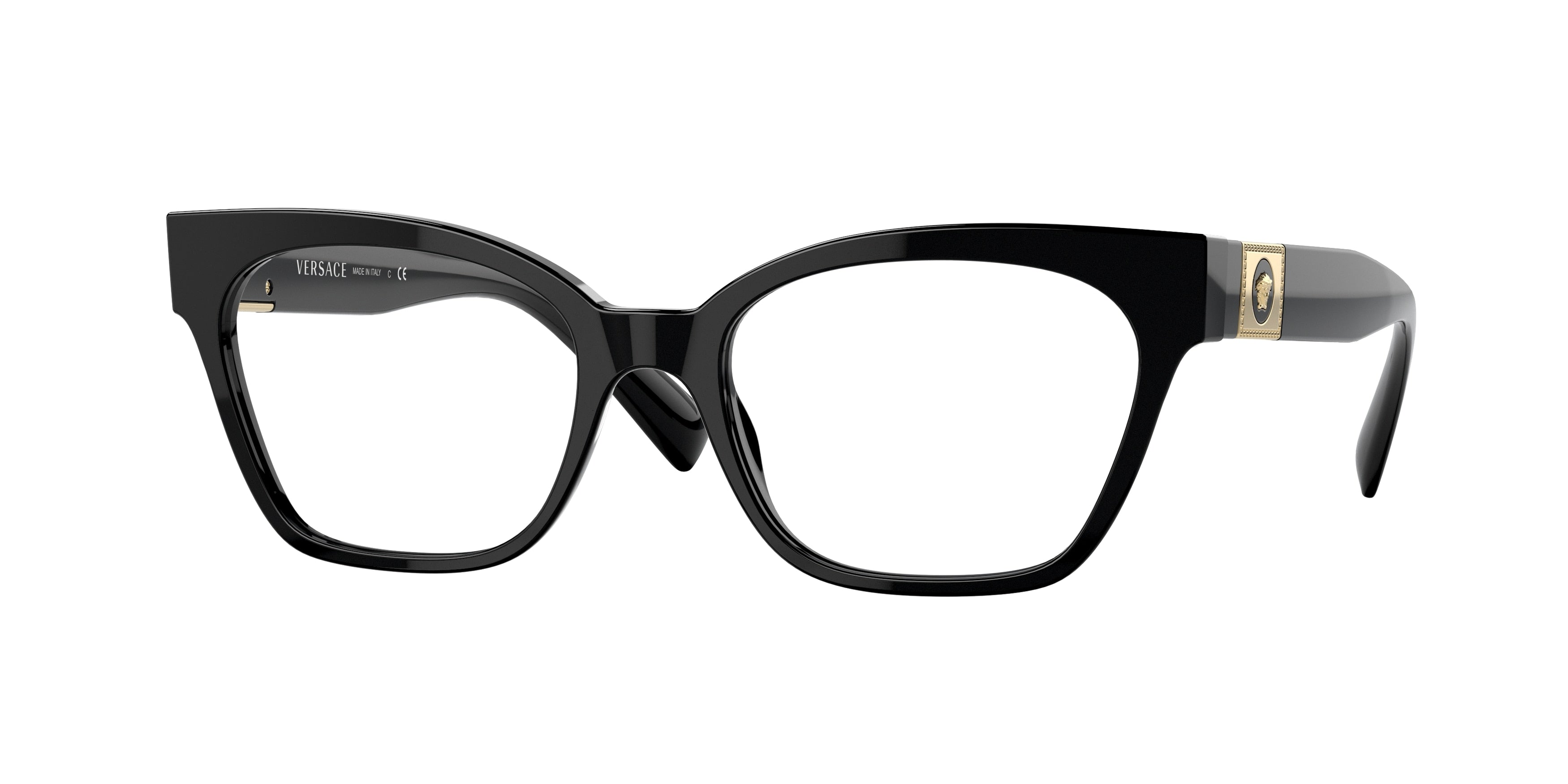 Versace VE3294 Cat Eye Eyeglasses  GB1-Black 53-140-18 - Color Map Black