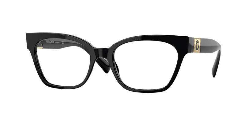 Versace VE3294 Cat Eye Eyeglasses  GB1-Black 53-140-18 - Color Map Black