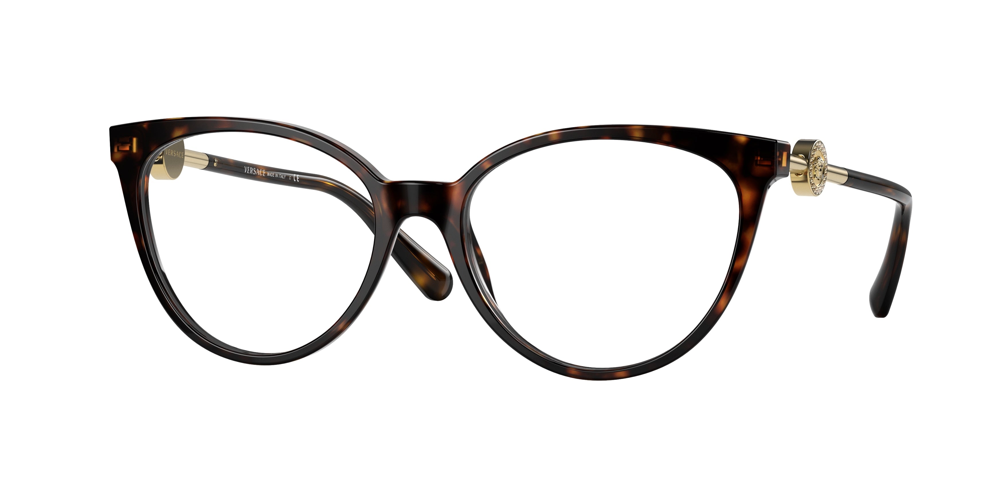 Versace VE3298B Phantos Eyeglasses  108-Havana 55-140-17 - Color Map Tortoise