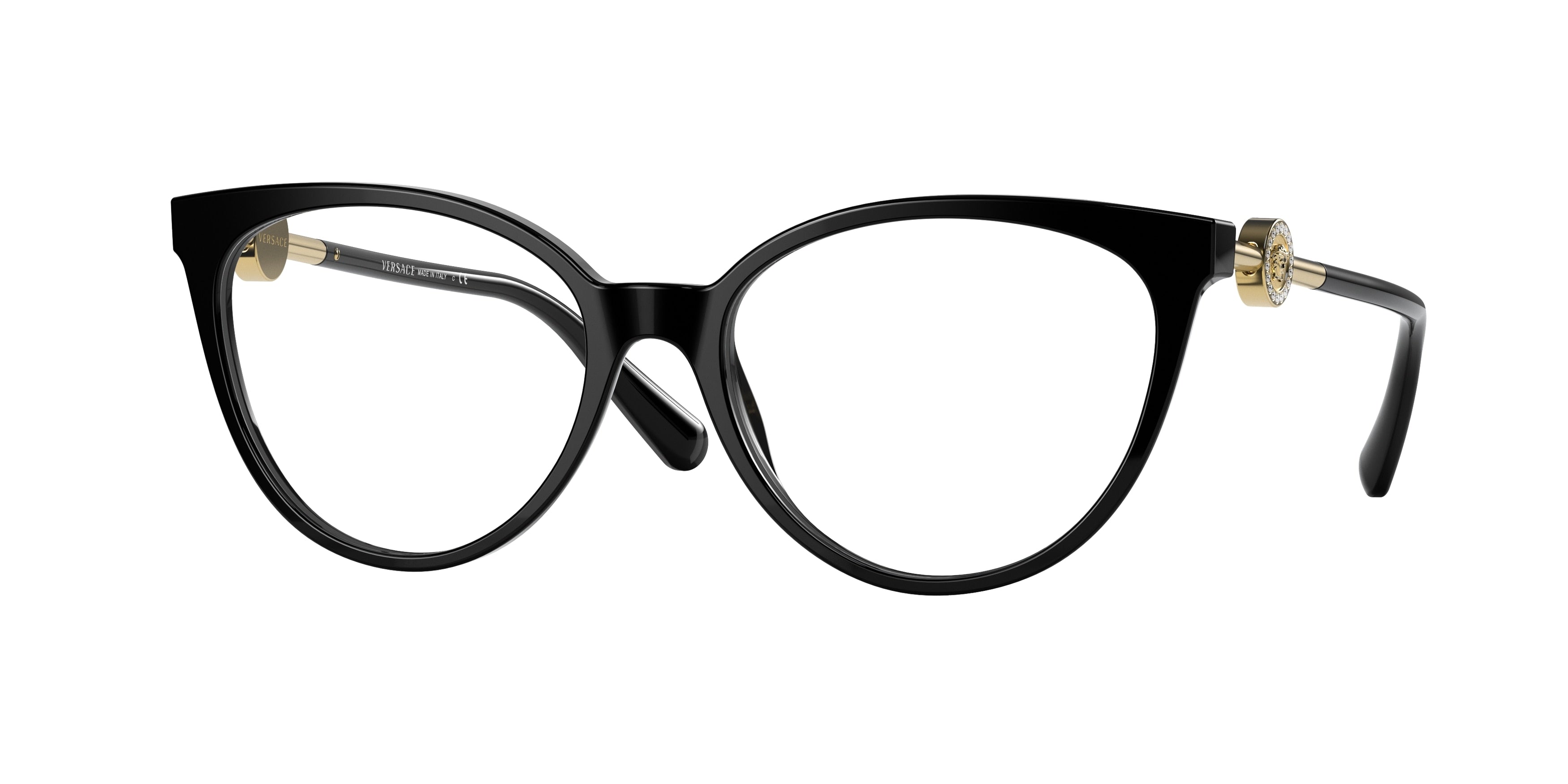Versace VE3298B Phantos Eyeglasses  GB1-Black 55-140-17 - Color Map Black