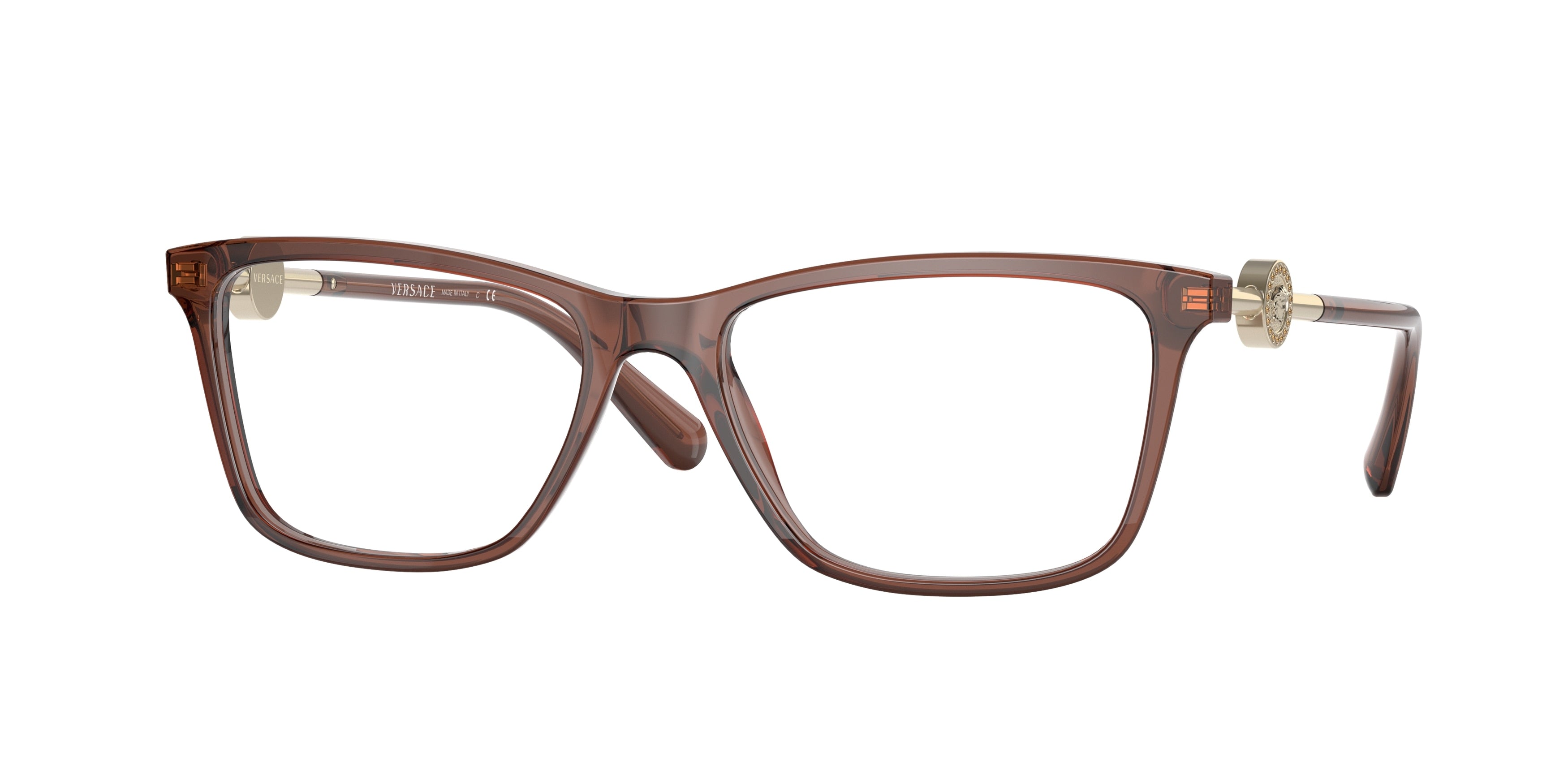 Versace VE3299B Pillow Eyeglasses  5324-Transparent Brown 53-140-17 - Color Map Brown