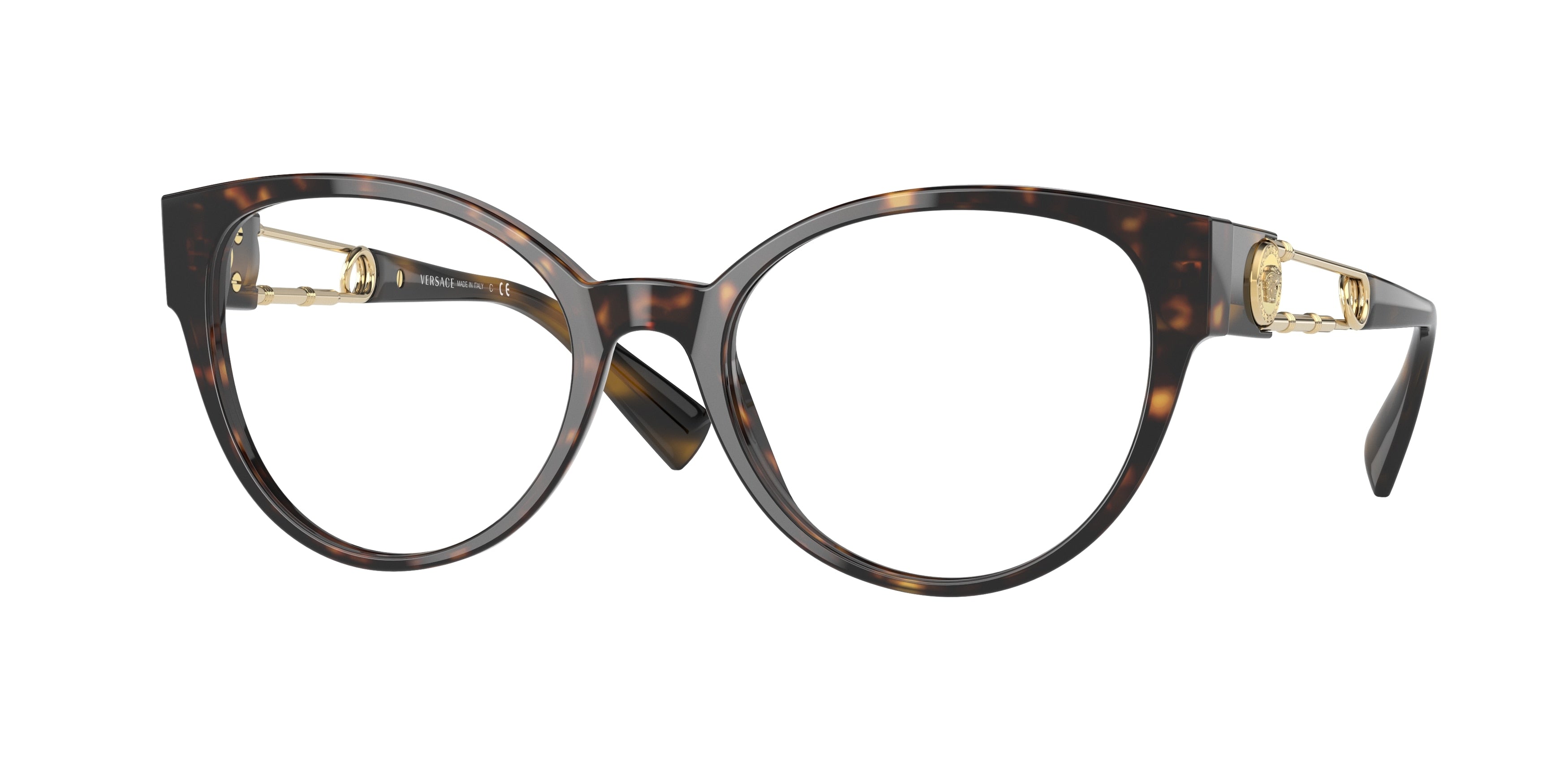 Versace VE3307 Phantos Eyeglasses  108-Havana 54-140-19 - Color Map Tortoise