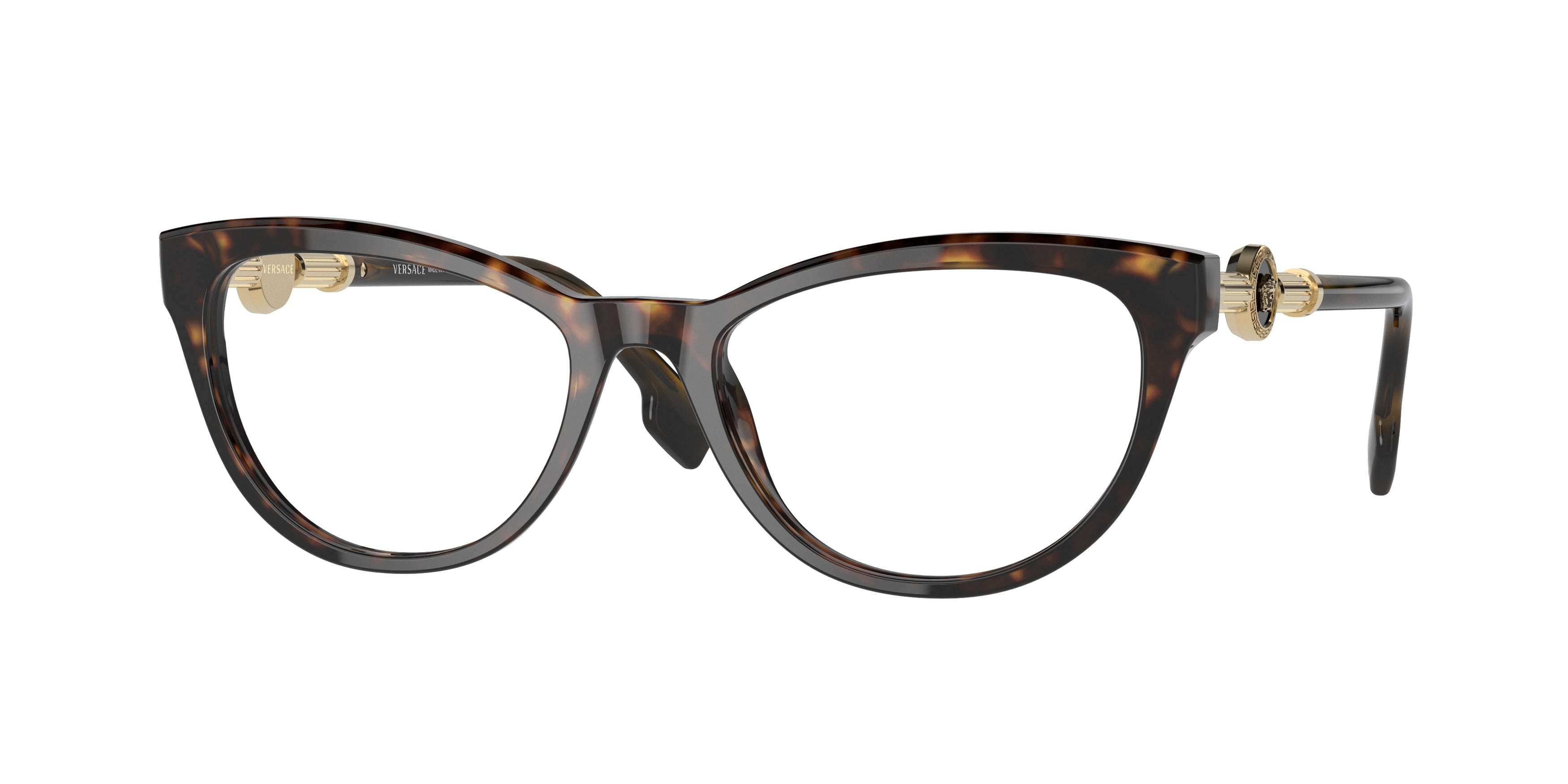 Versace VE3311 Rectangle Eyeglasses  108-Havana 54-140-18 - Color Map Tortoise